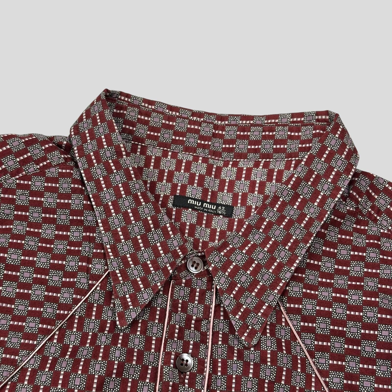 Miu Miu Miu Miu 00’s Western Cowboy Geometric Print Shirt - M/L Size US L / EU 52-54 / 3 - 4 Thumbnail