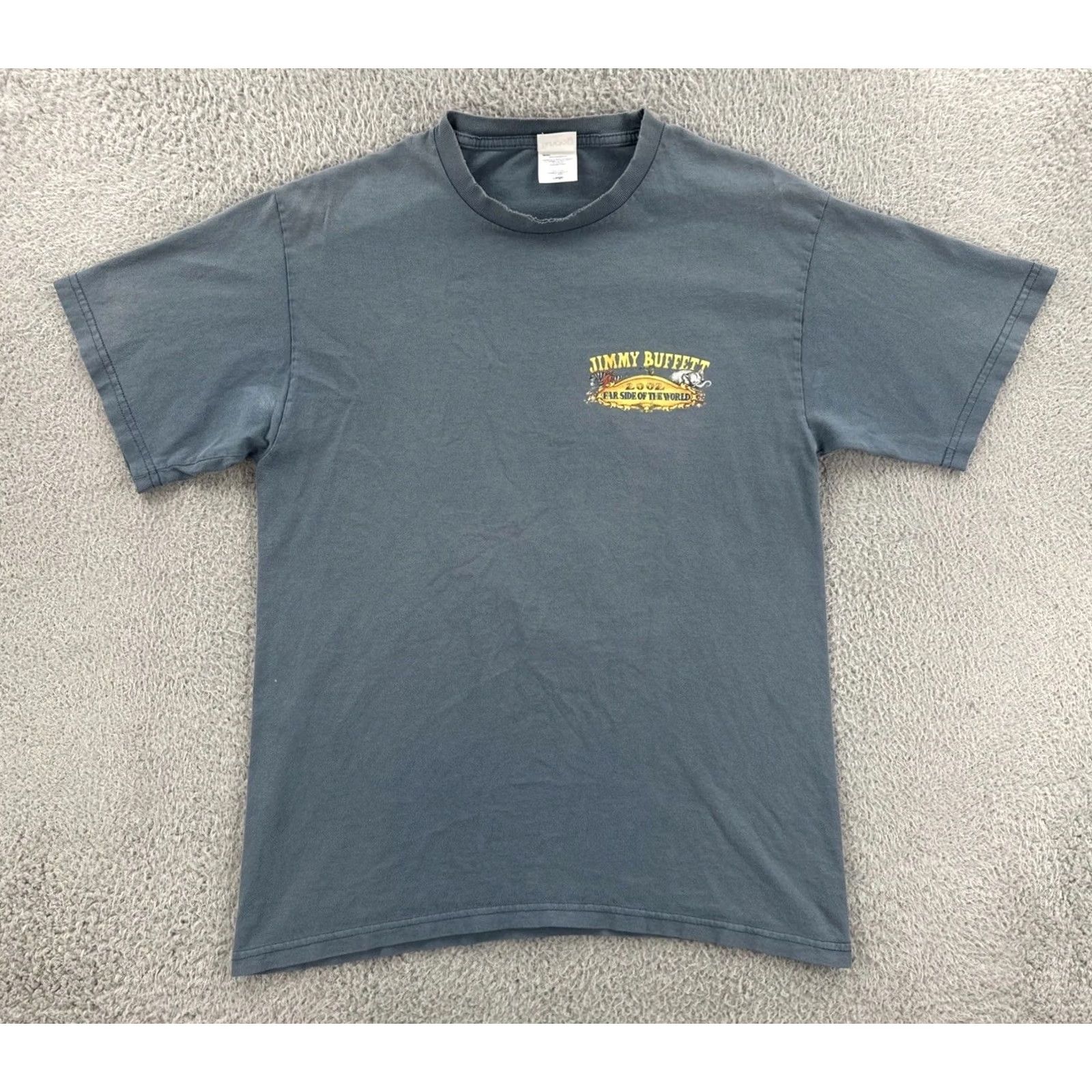 Vintage VINTAGE Sundog Men’s T-Shirt Graphic Print 2002 Jimmy Buffet Far Side Of The World Concert Tour Tee L Blue Mens Regular Short Sleeve Crew Neck Size US L / EU 52-54 / 3 - 2 Thumbnail