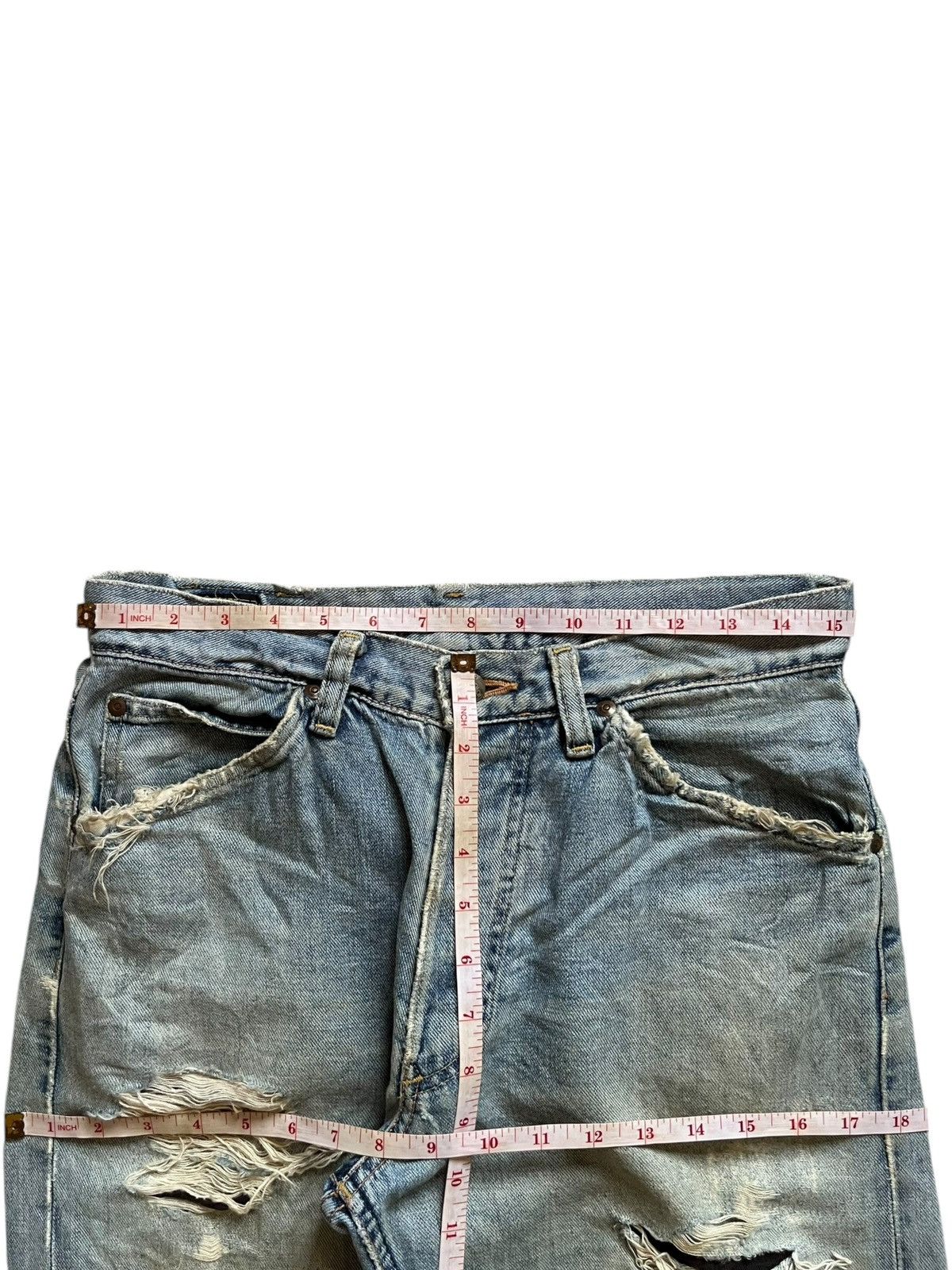 Japanese Brand × Lee Vintage Lee Japanese Selvedge Blue Wash Distress Baggy Jeans Size US 31 - 12 Thumbnail