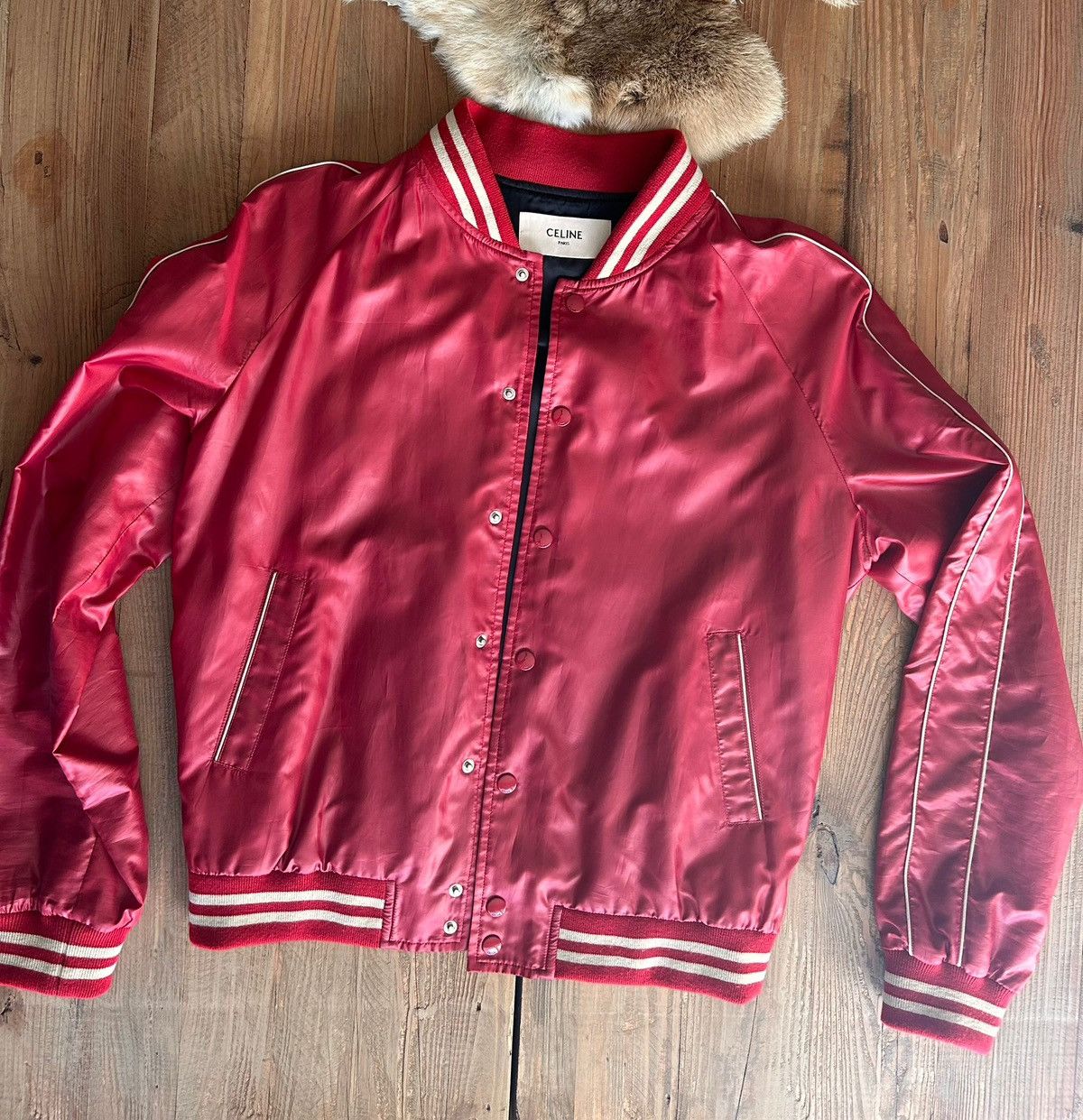 Celine nylon teddy bomber jacket ss20 hedi slimane