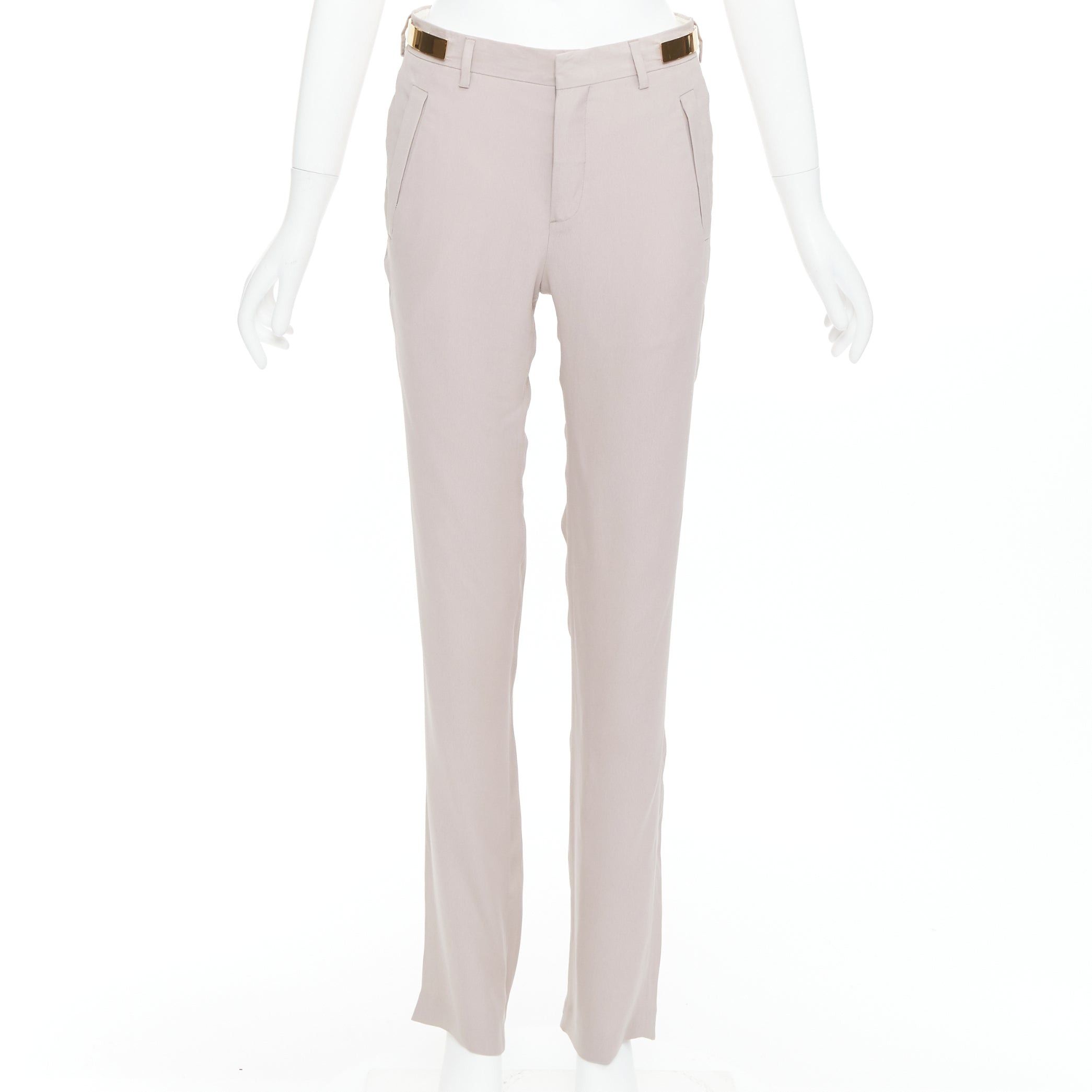 Givenchy GIVENCHY Riccardo Tisci Runway gold waist metal bar pink pants FR36 S Size 28" / US 6 / IT 42 - 1 Thumbnail