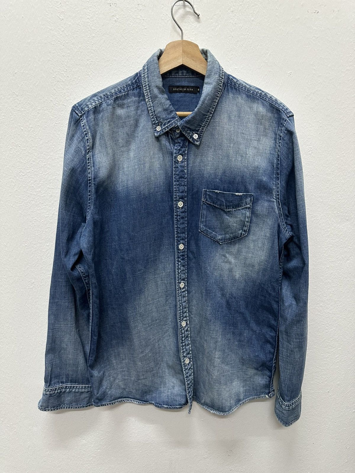 GOSTAR DE FUGA Gostar De Fuga Japan Denim Acid Wash Button Up Shirt Size US M / EU 48-50 / 2 - 3 Thumbnail