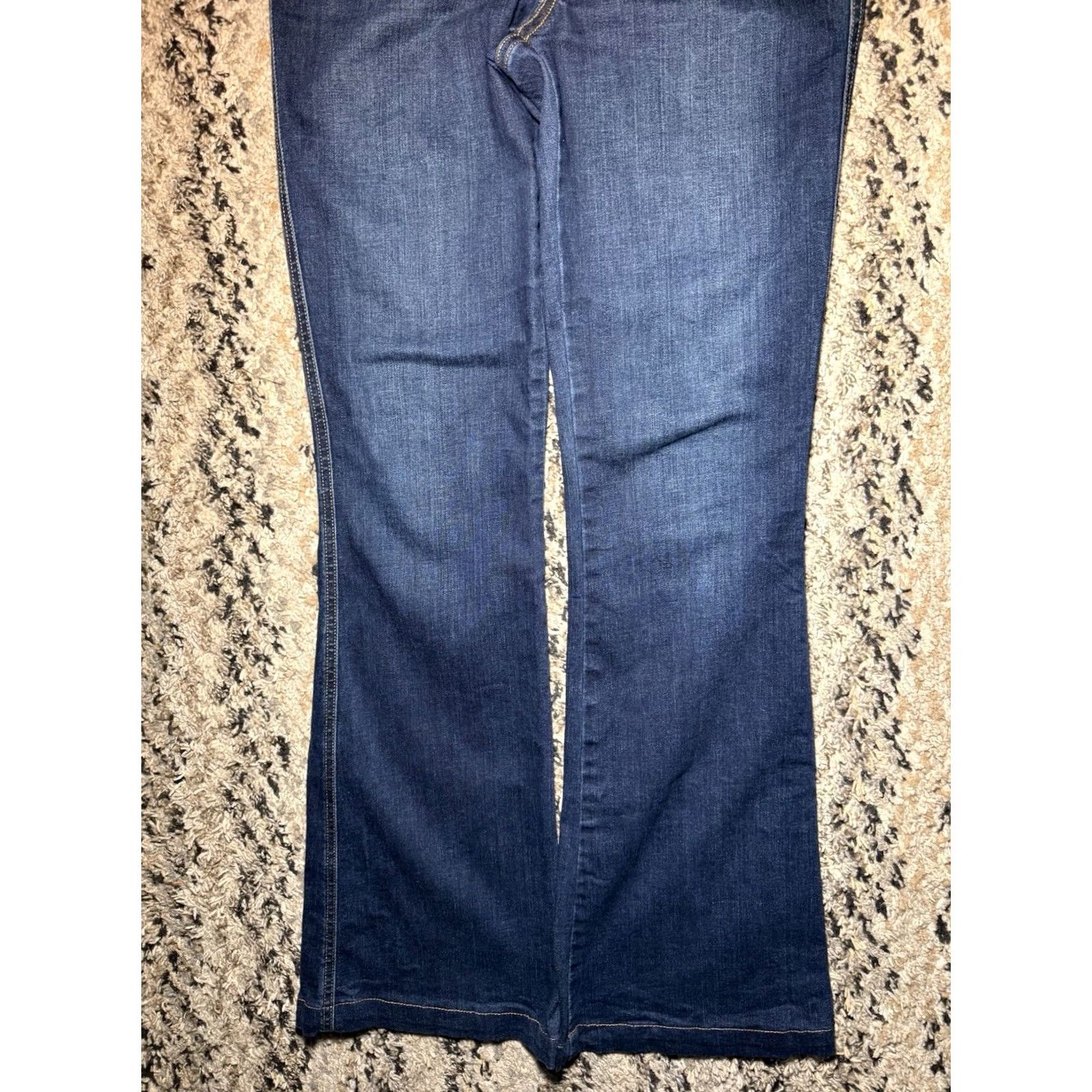 Spanx SPANX Womens Jeans Medium Flare Wide Stretch Midnight Shade Blue 20327R Size 32" / US 10 / IT 46 - 3 Thumbnail