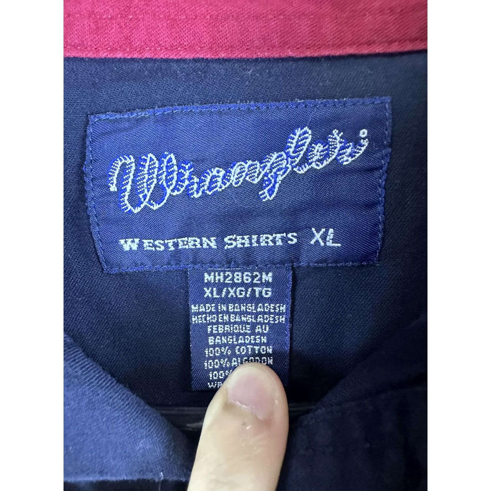 Wrangler Wrangler Shirt Mens XL Blue Patriotic Colorblock Western Long Sleeve Button Size US XL / EU 56 / 4 - 2 Thumbnail