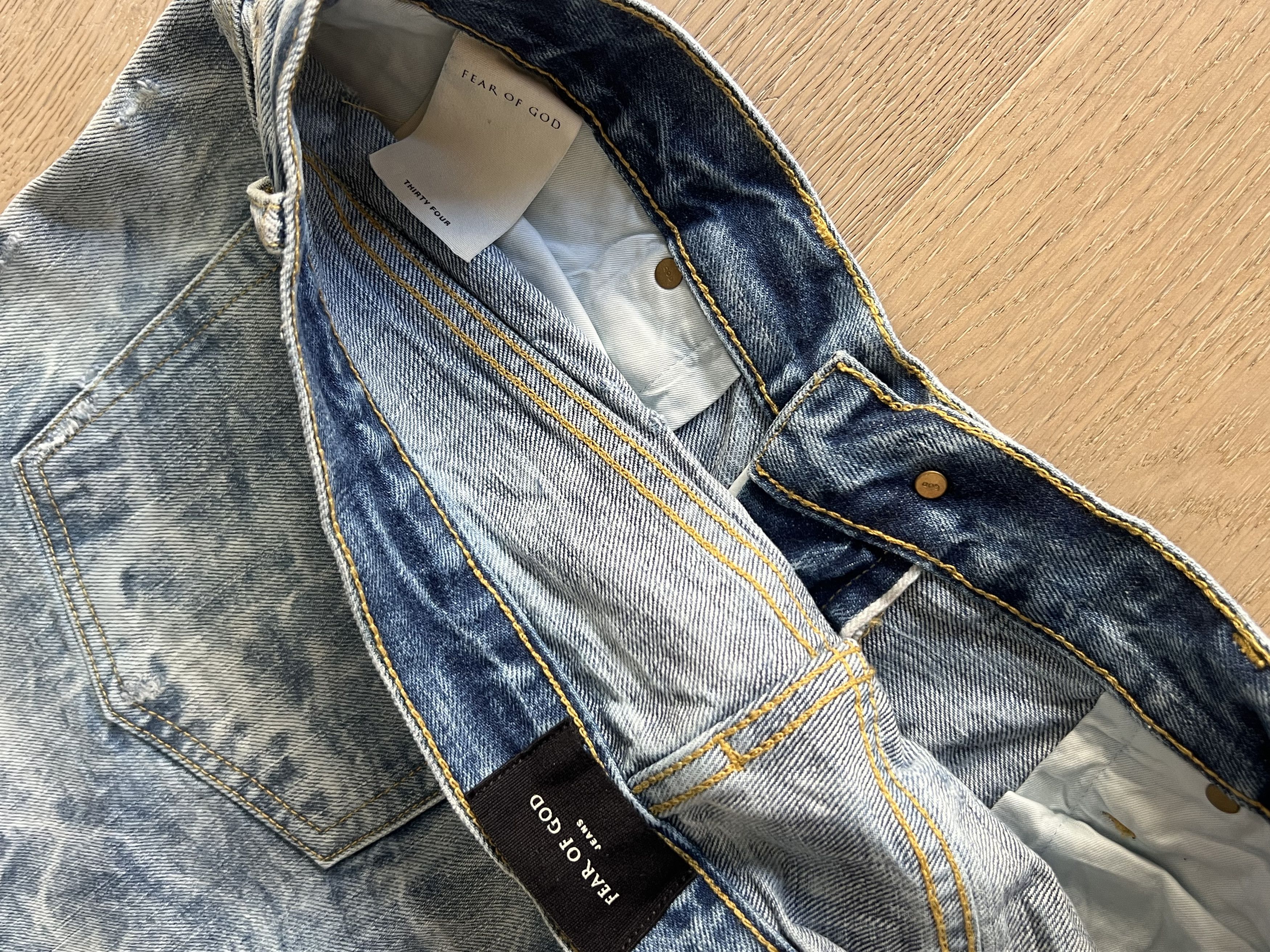 パンツ FEAR OF GOD 5th holy water denim Fear of God Fifth Collection Selvedge Denim Holy Water Blue