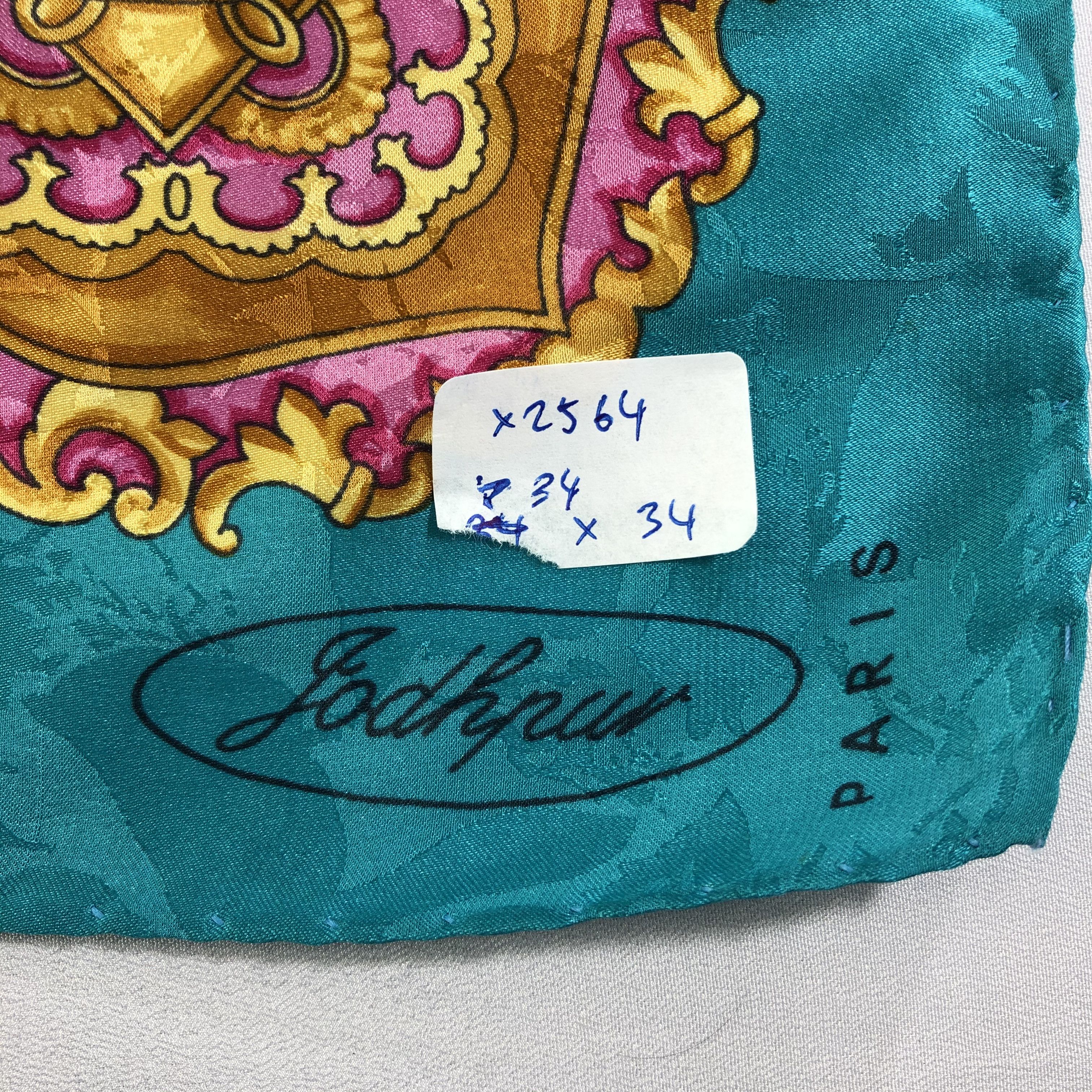 Vintage Vintage Jodhpur Paris Silk Scarf Size ONE SIZE - 9 Thumbnail
