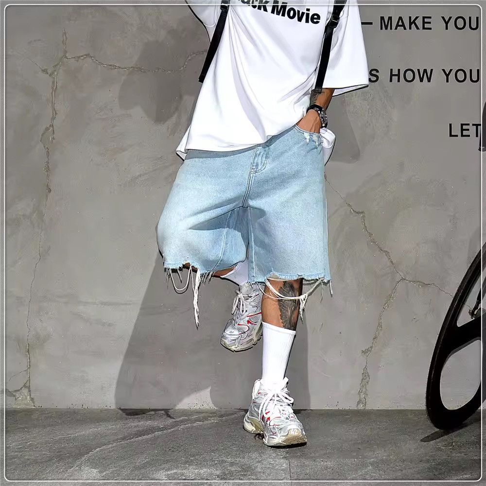 Jean Korean style ripped light jeans shorts jorts Size US 32 / EU 48 - 10 Thumbnail