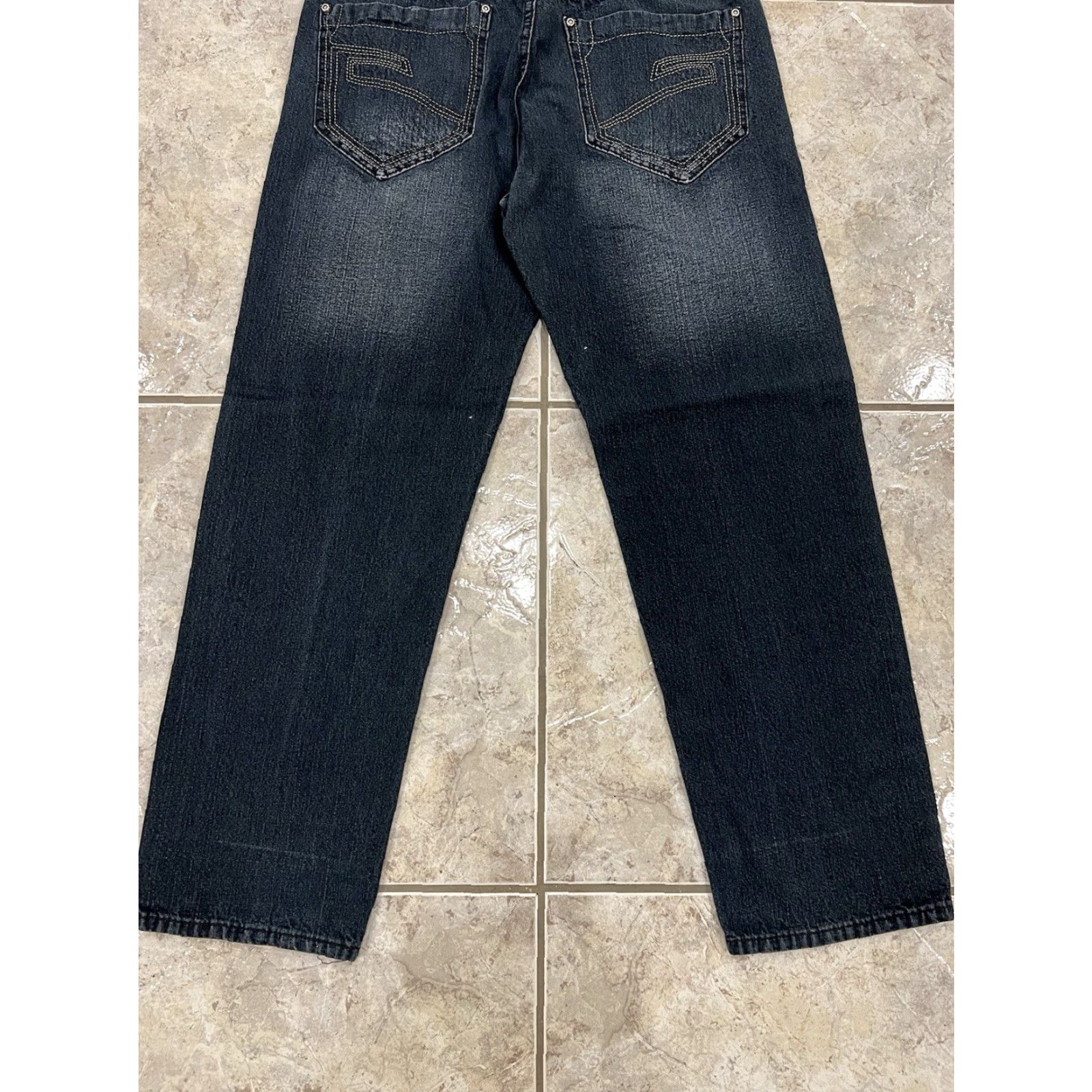 Denime VINTAGE FIEND Jeans 36X32 5-Pocket Denim Straight Skater 90s Grunge Hip Hop Blue Mens Size US 36 / EU 52 - 2 Thumbnail