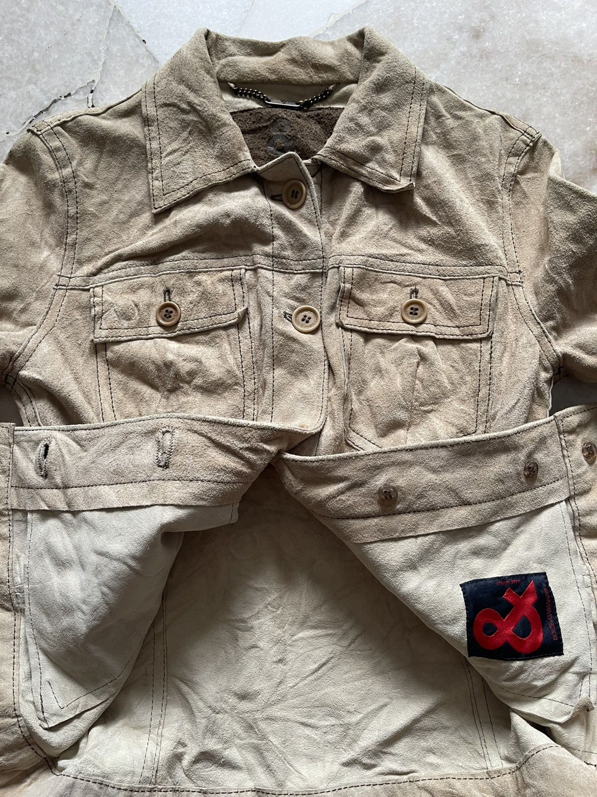 Dolce & Gabbana 2000s Dolce & Gabbana Suede Leather Jacket #98 Size XXS / US 00 / IT 34 - 9 Thumbnail