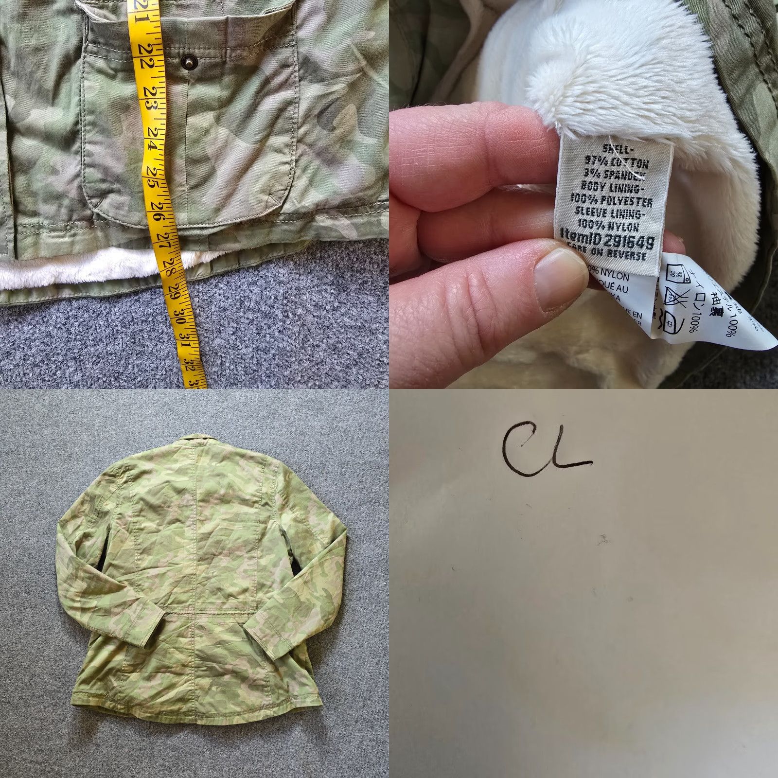 Vintage LL Bean Jacket Women Large Green Camo Pockets Fleece Lined Military Regular Fit Spring Fall Winter Field Coat Size L / US 10 / IT 46 - 8 Thumbnail