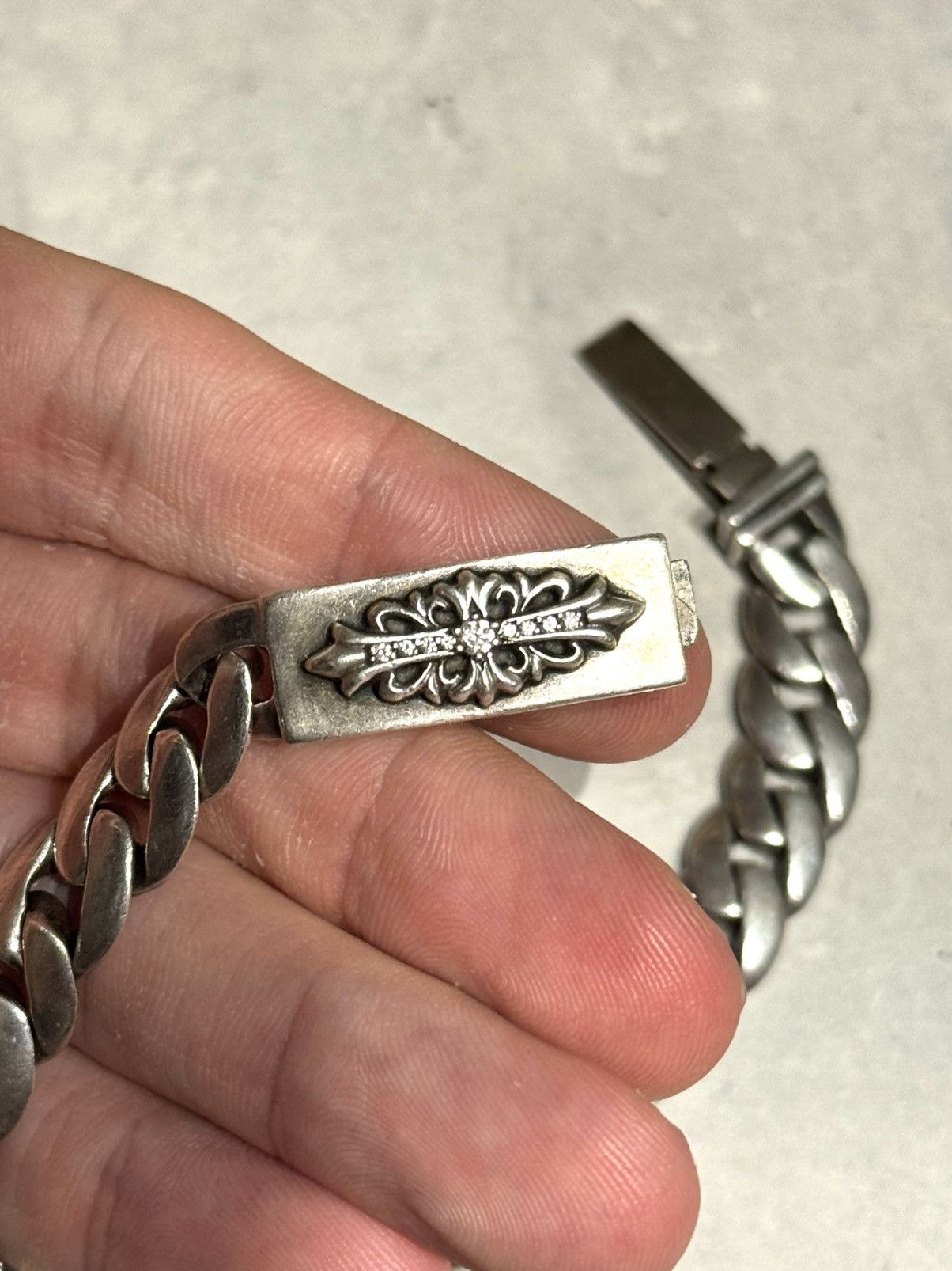 Chrome Hearts Chrome hearts floral real diamond factory Cuban bracelet Size ONE SIZE - 2 Thumbnail