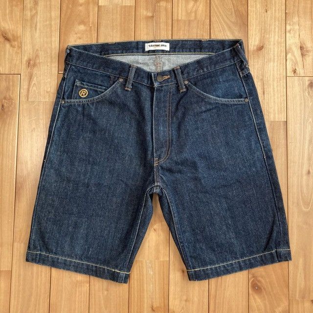 Bape Fire BAPE STA Denim Shorts a bathing ape Flame NIGO ★size M Size US 32 / EU 48 - 2 Thumbnail
