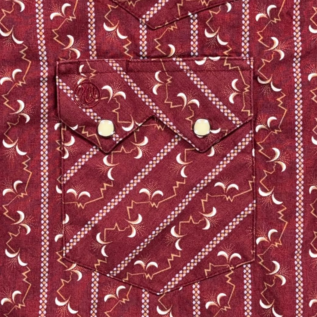 Wrangler Wrangler Western Shirt Adult LARGE Red Striped Geometric Pearl Snap Cowboy Rodeo Size US L / EU 52-54 / 3 - 6 Thumbnail
