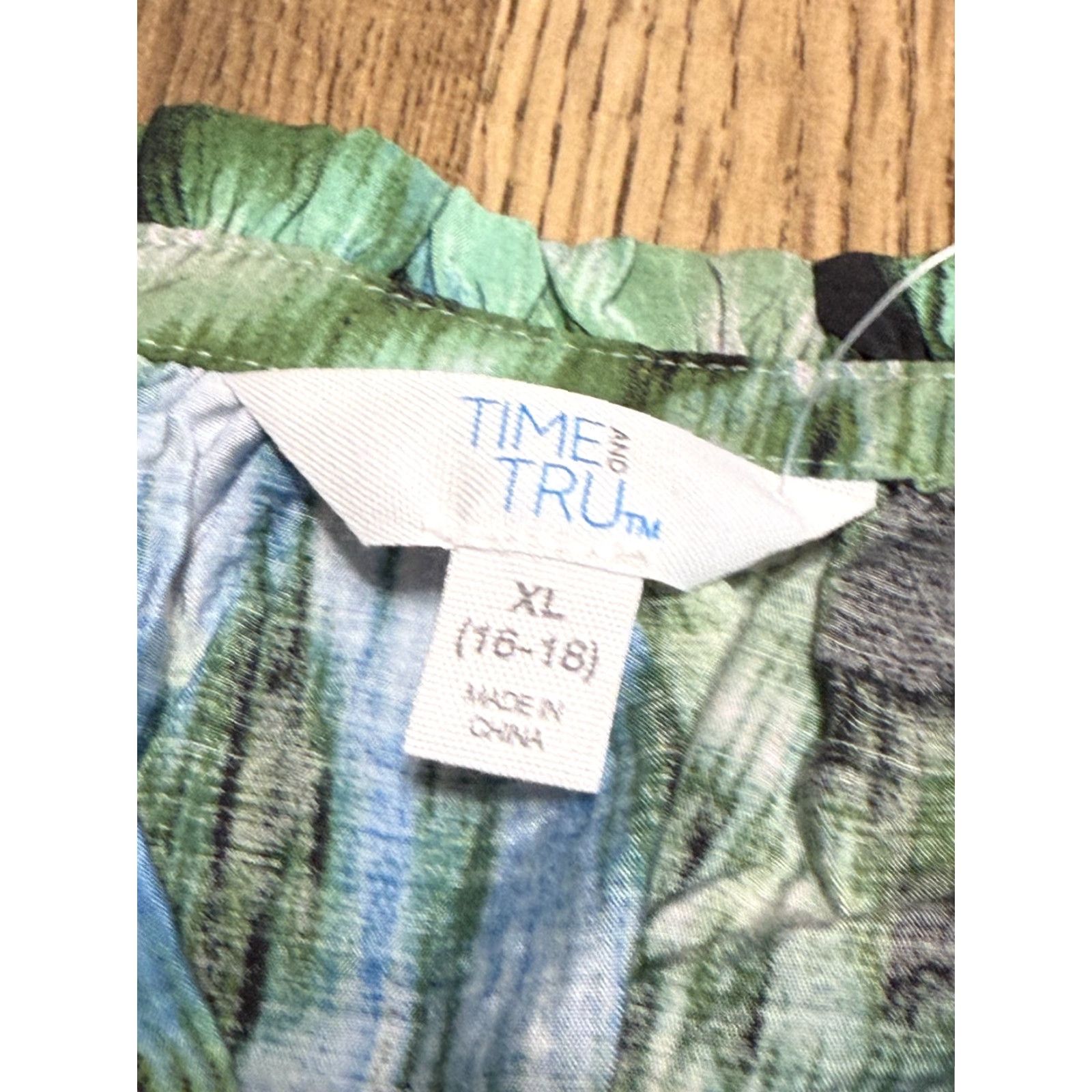 Vintage Time & Tru Dress Women's XL Blue Long Sleeve V-Neck Knee Length Shirt Dress Pockets Casual Size XL / US 12-14 / IT 48-50 - 5 Thumbnail