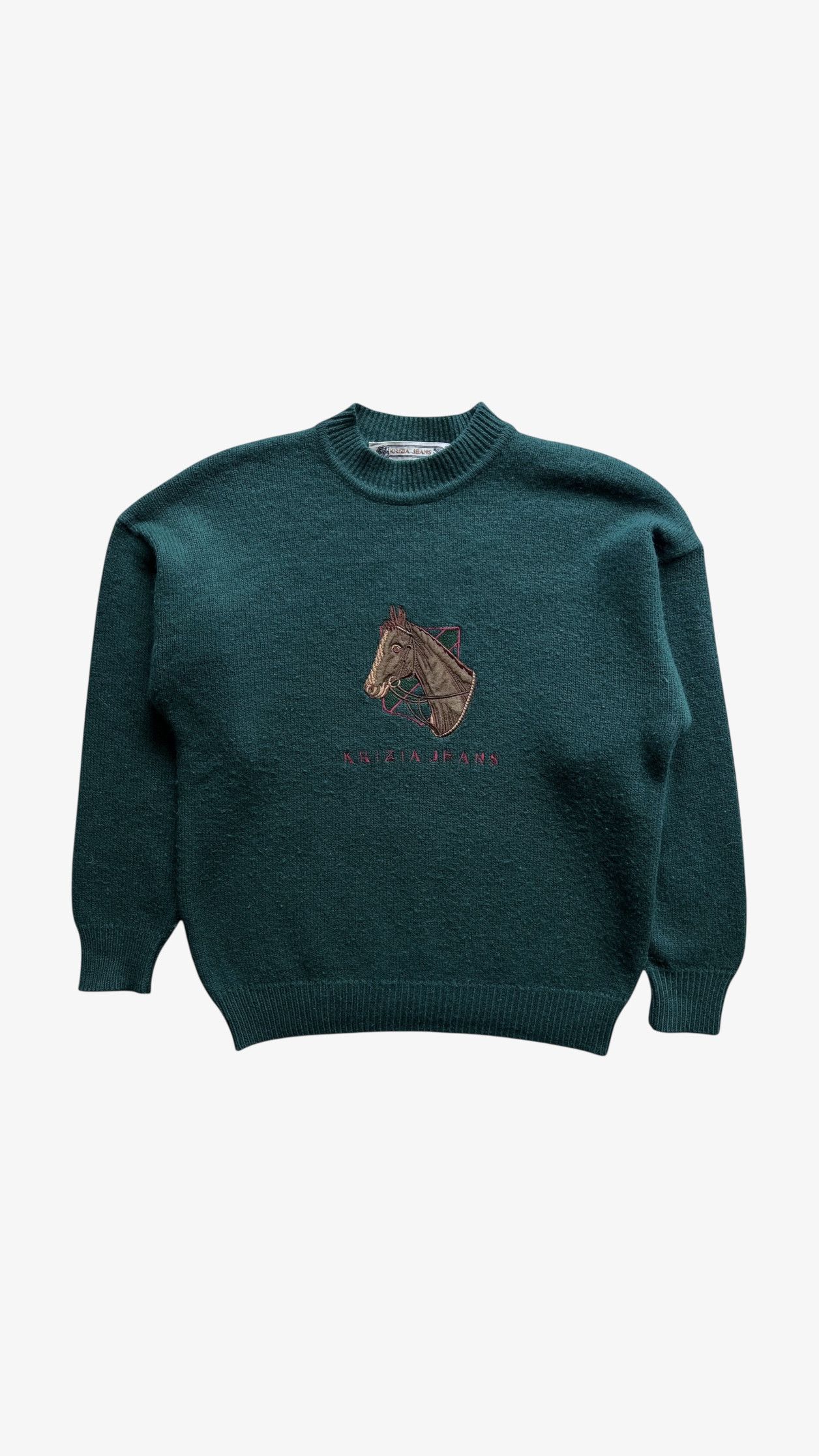 Krizia Vintage 90s Women's Krizia Embroidered Horse Wool Jumper Size S / US 4 / IT 40 - 1 Thumbnail