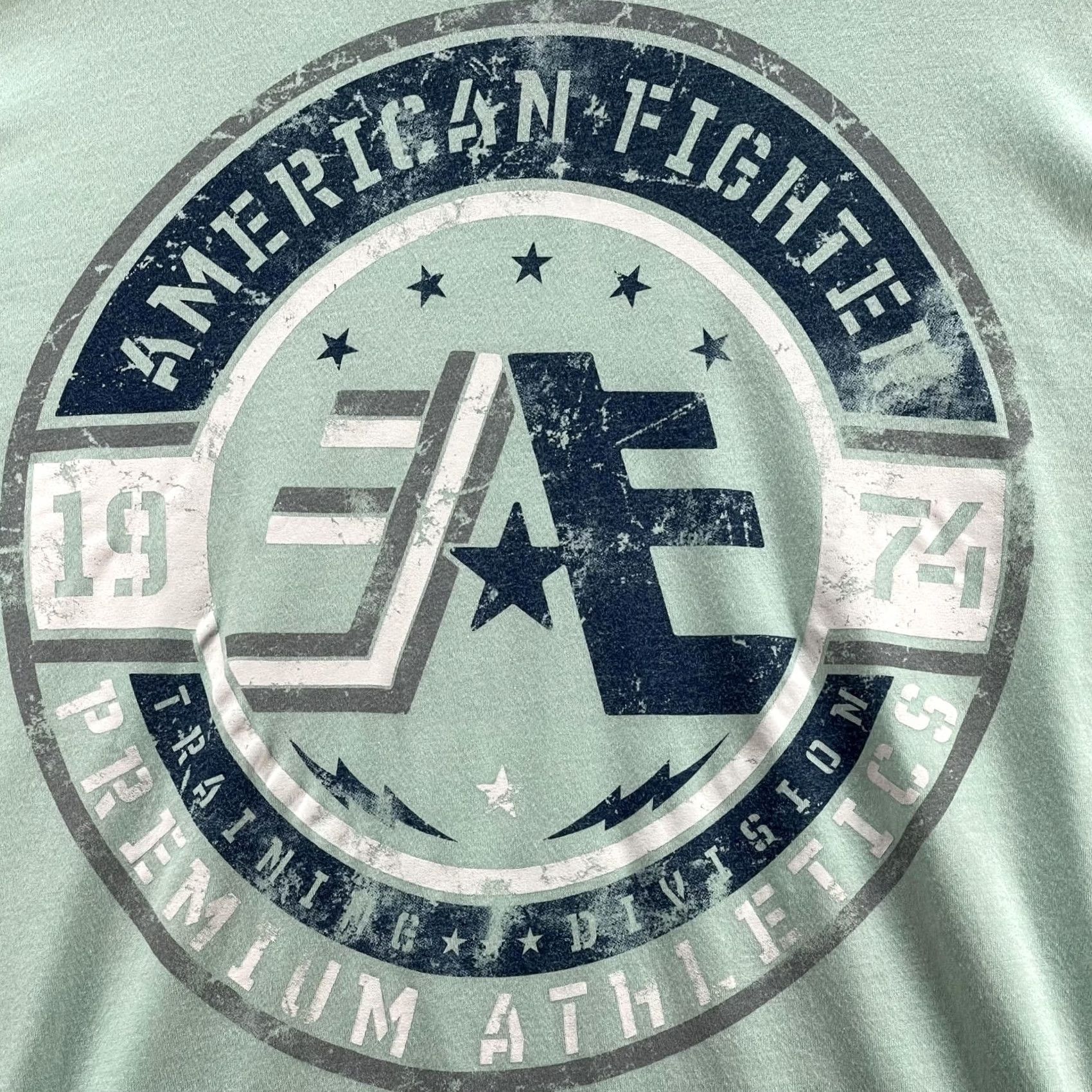 Vintage VINTAGE American Fighter Shirt Mens Large Green Graphic Tee Training Division Athletic Size US L / EU 52-54 / 3 - 6 Thumbnail