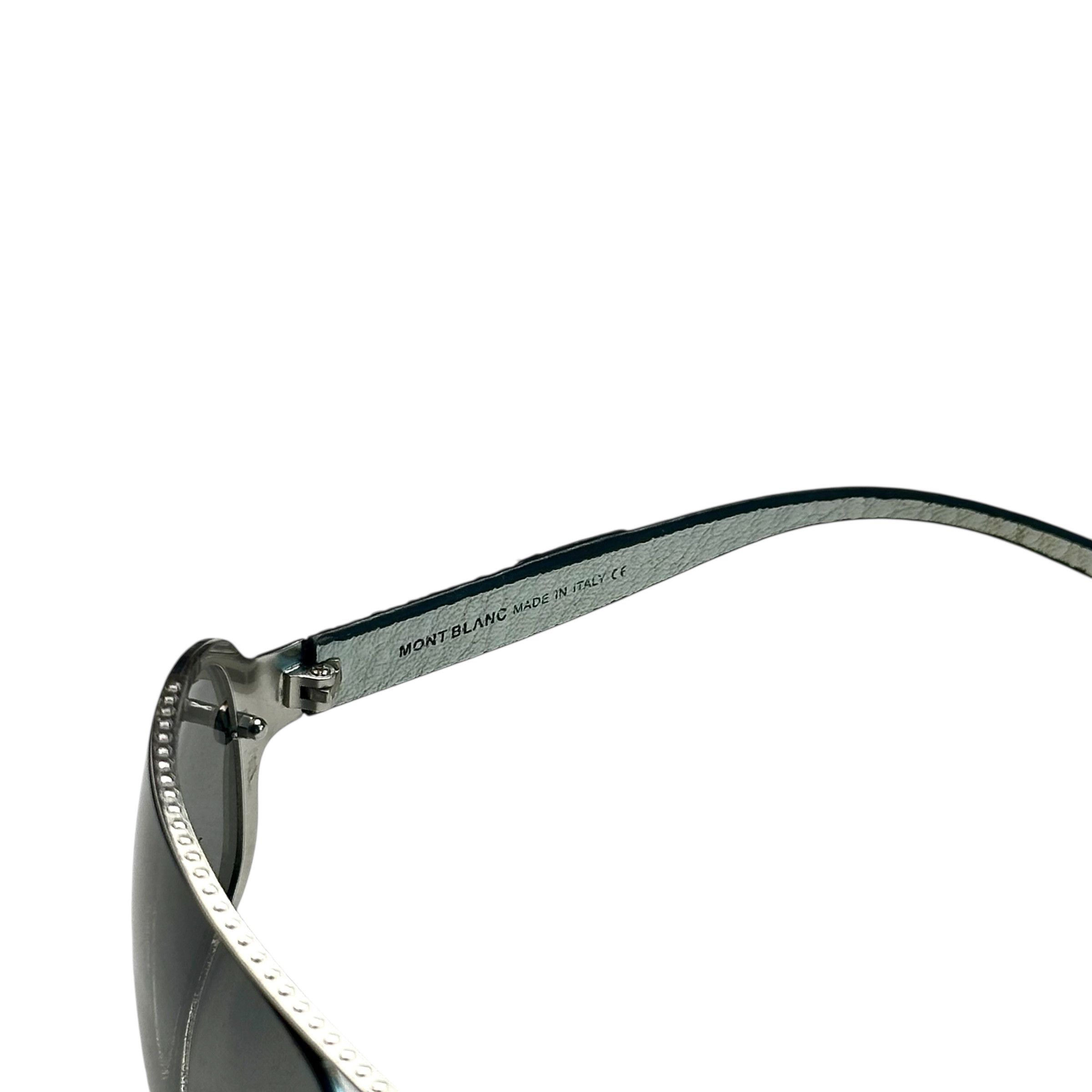 Montblanc Mont Blanc Leather Aviator Sunglasses Size ONE SIZE - 6 Thumbnail