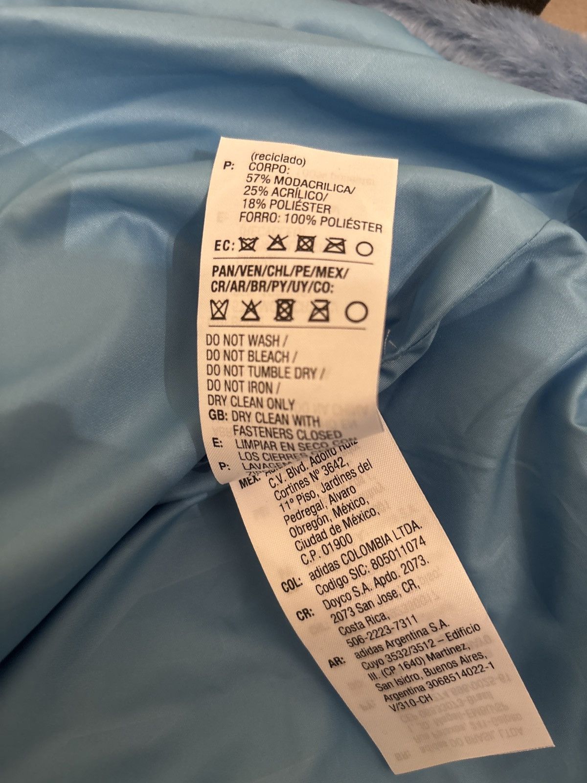 Ivy Park x adidas Faux-Fur Coat (Light Blue) — NWT Size M