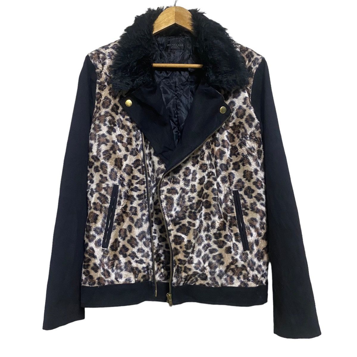 Japanese Brand Japanese Beast Recyclage Leopard Double Collar Jacket Size M / US 6-8 / IT 42-44 - 1 Thumbnail