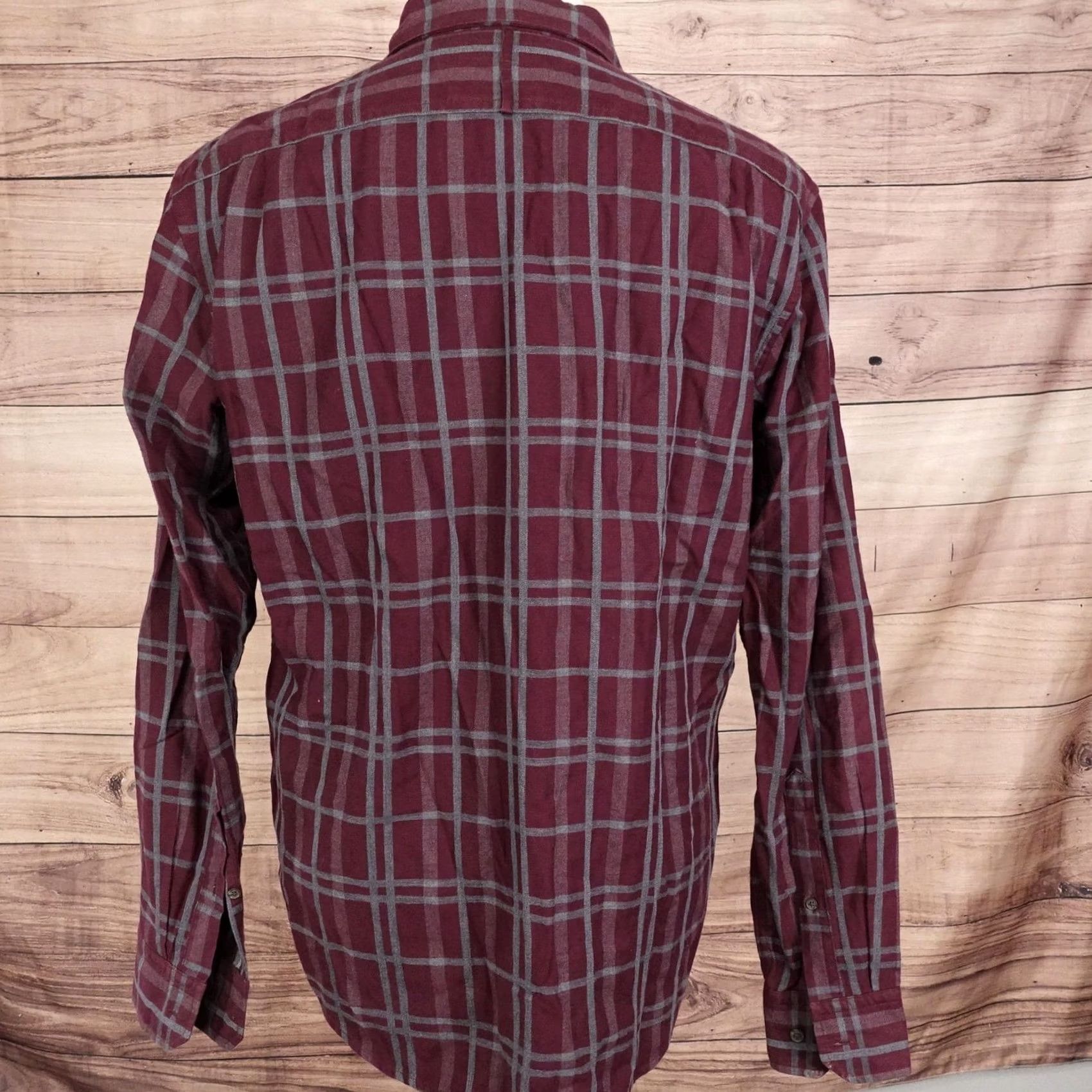 Banana Republic Banana Republic Mens Regular M Red Plaid Long Sleeve Button-Up Luxe Flannel Camden Fit Size US M / EU 48-50 / 2 - 3 Thumbnail