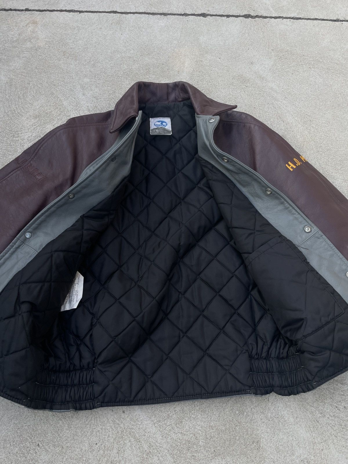 Danier Vintage 90s maroon varsity leather jacket Size US M / EU 48-50 / 2 - 5 Thumbnail