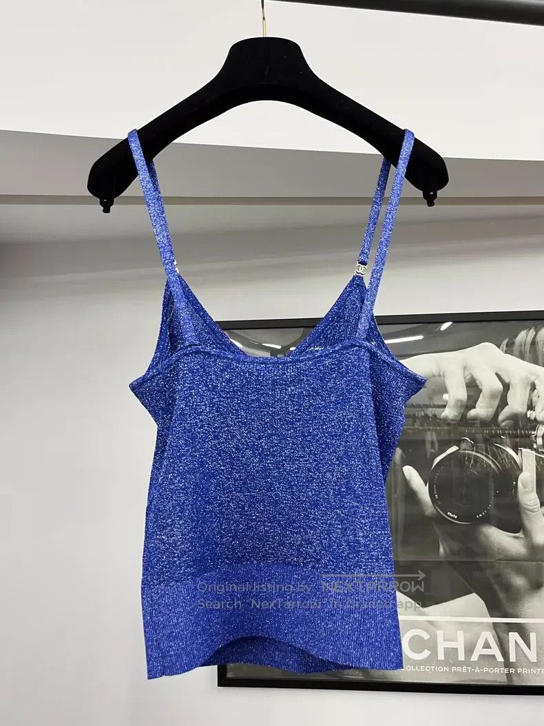 Chanel Chanel Blue sequin bottom strap vest Size S / US 4 / IT 40 - 3 Thumbnail