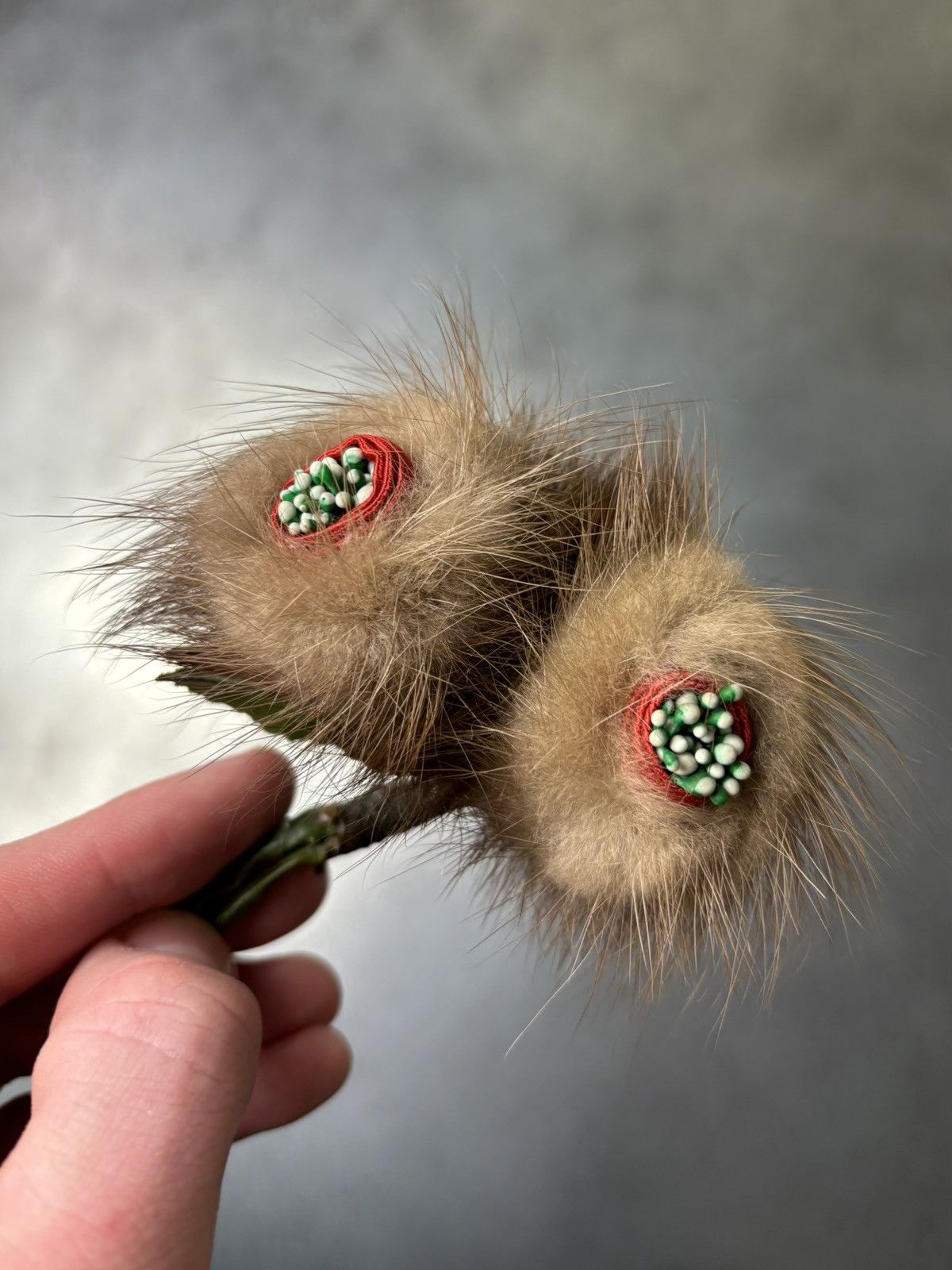Vintage True Vintage Fur Brooch Vintage Mink Collar Pin Wire Flower Size ONE SIZE - 5 Thumbnail