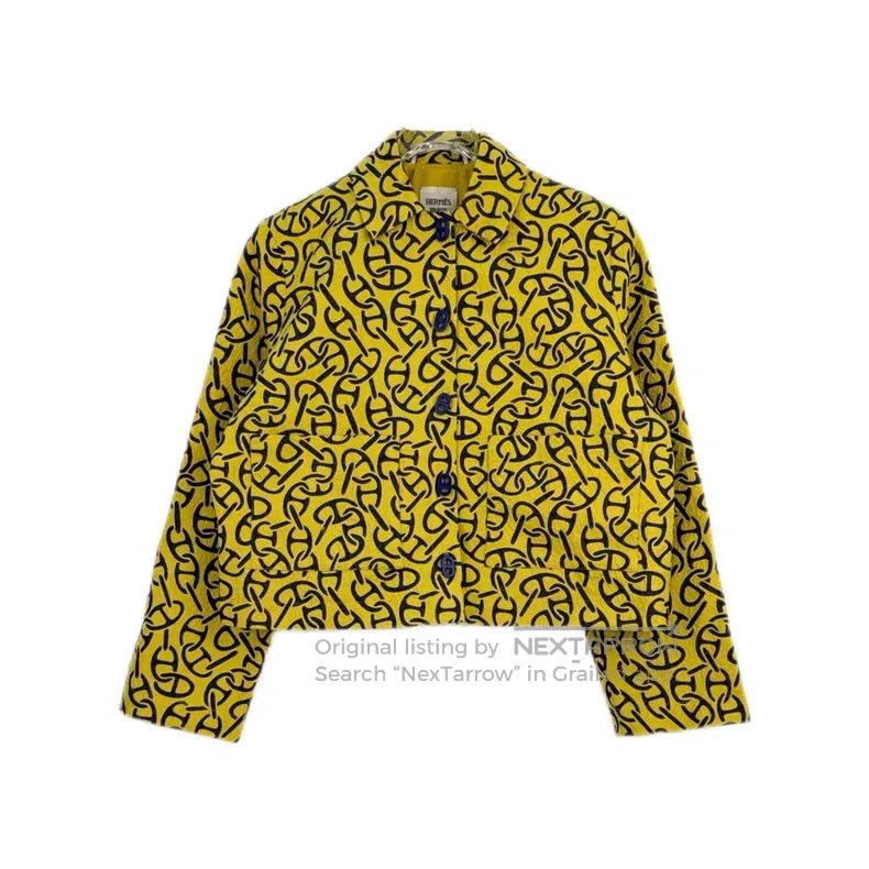 Hermes Hermes Yellow logo shirt Size XS / US 0-2 / IT 36-38 - 1 Thumbnail