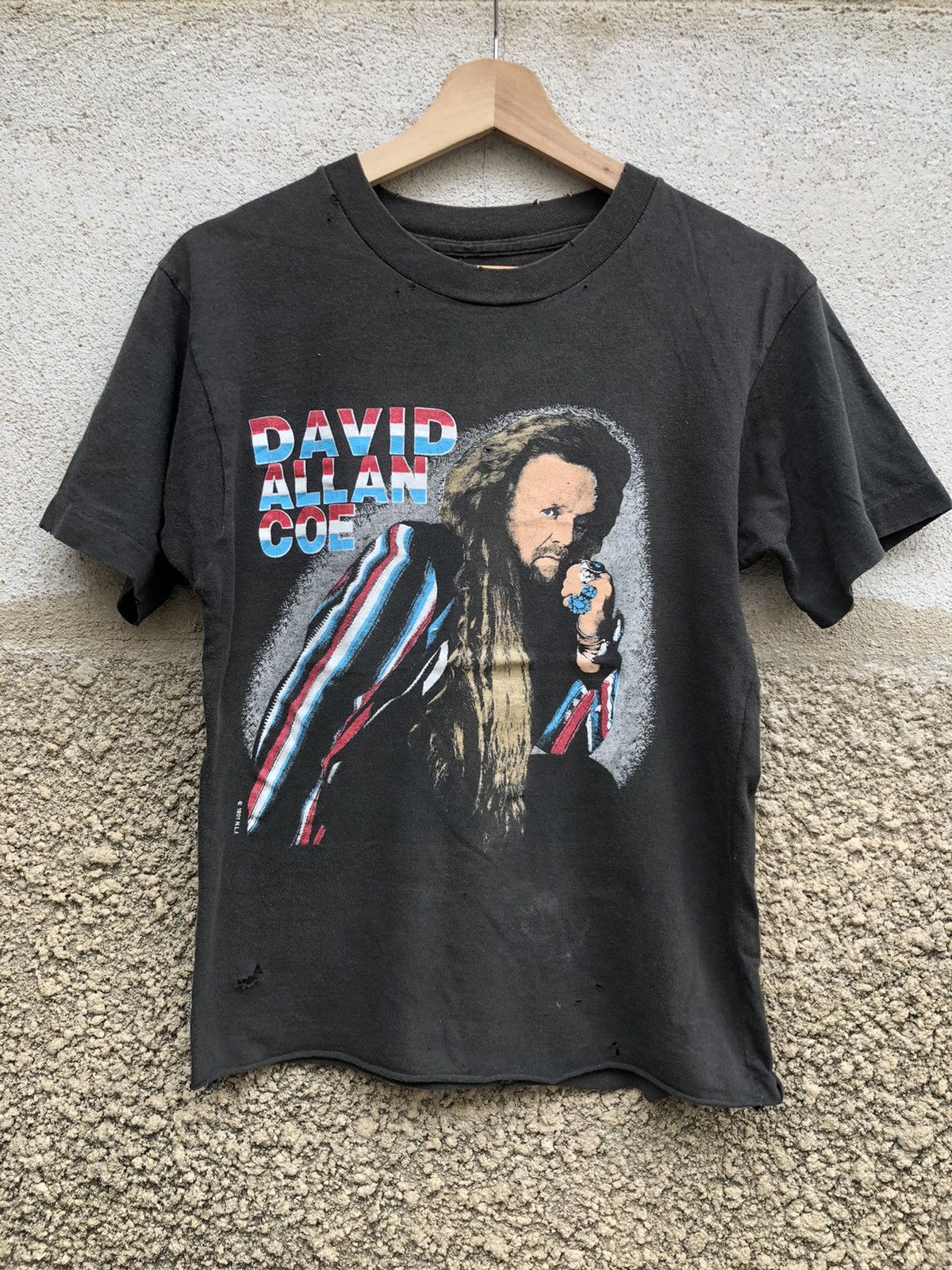 Rare!! Vintage 90s David Allan Coe On Tour Tshirt Distressed