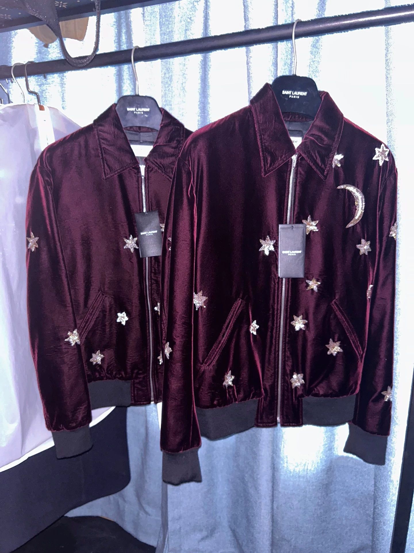 Saint Laurent Paris 16fw Red Velvet Star Moon Jacket-2505