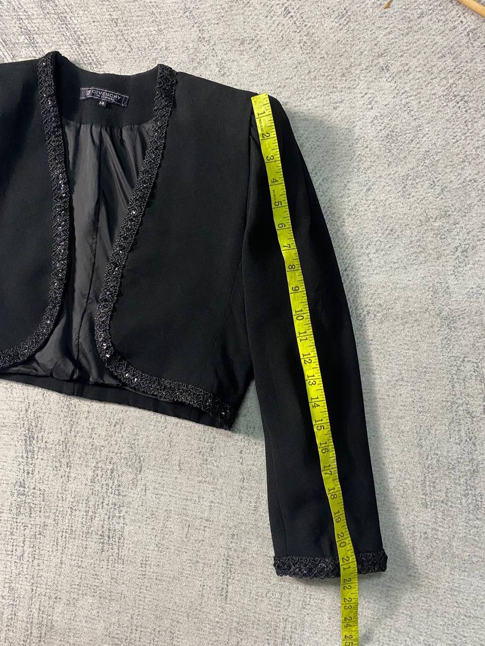 Givenchy × Vintage Rare Givenchy Hi Formal Jacket Cropped Beaded Bolero Style Size XL / US 12-14 / IT 48-50 - 11 Thumbnail