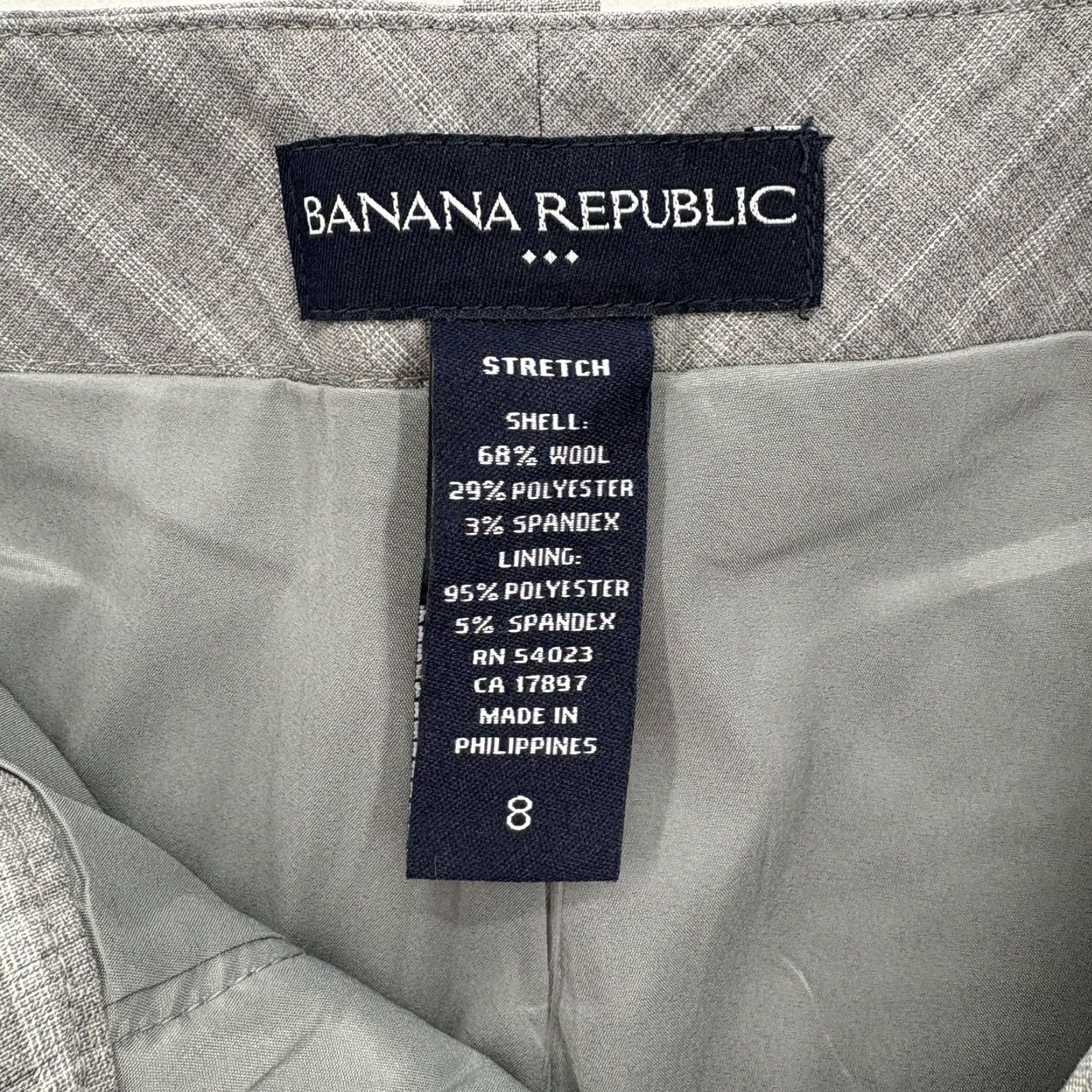 Banana Republic Banana Republic Dress Pants Womens 8 Gray Wool Blend Stretch Pinstripe Cuffed Size 30" / US 8 / IT 44 - 4 Thumbnail