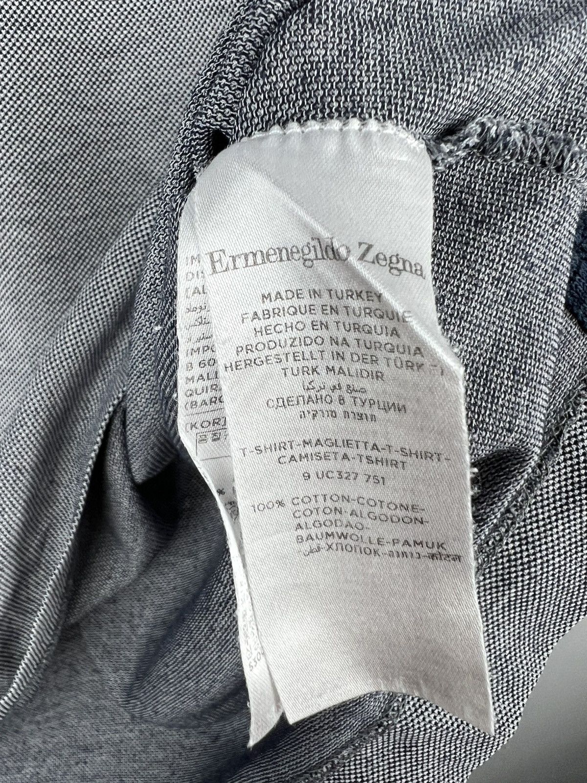 Ermenegildo Zegna Ermenegildo Zegna Grey/Navy Polo T Shirt Size US S / EU 44-46 / 1 - 7 Thumbnail