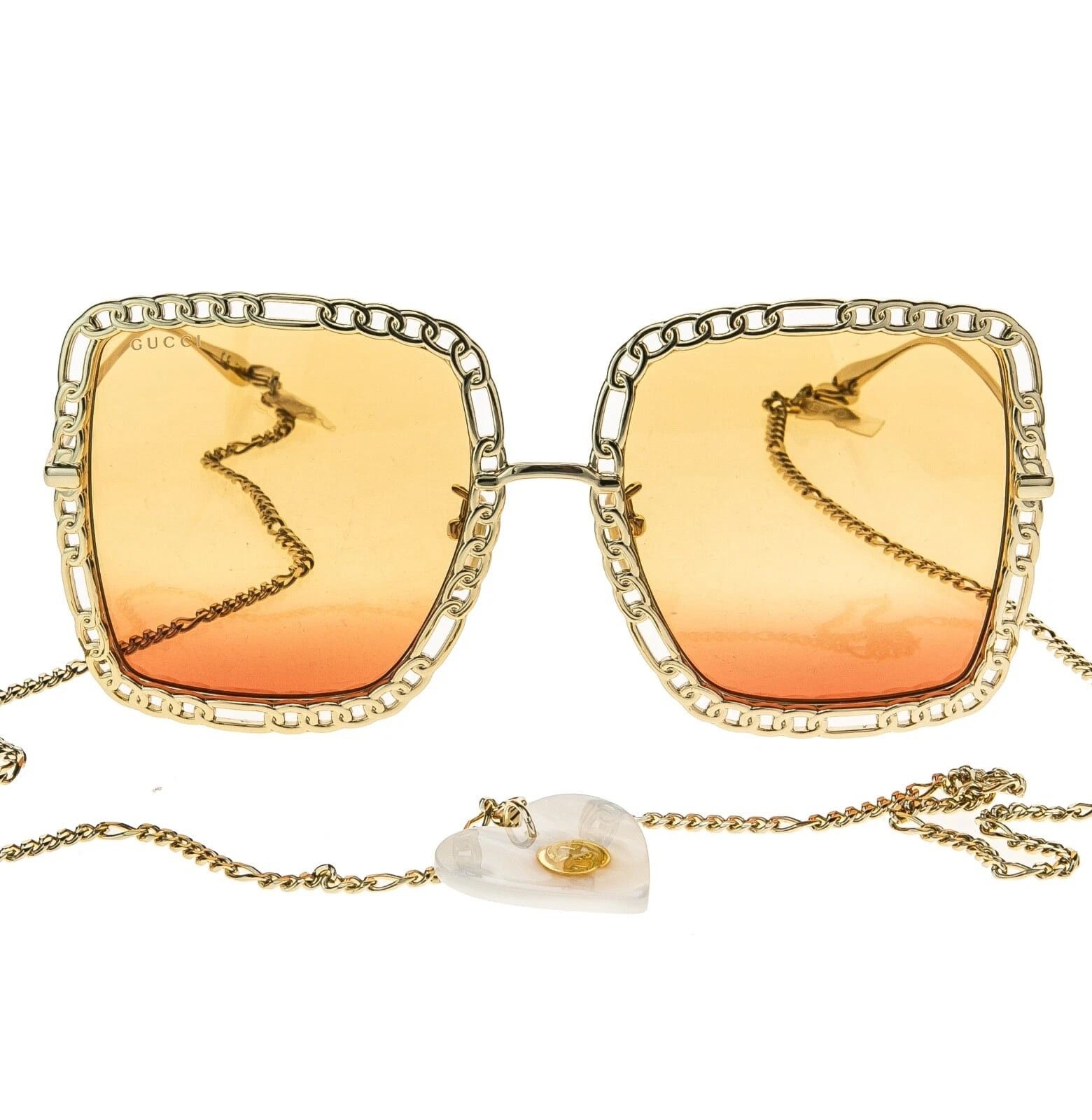 Gucci GUCCI GG1033S 1033 Gold Orange Chain Necklace Pearl Pendant Size ONE SIZE - 6 Thumbnail