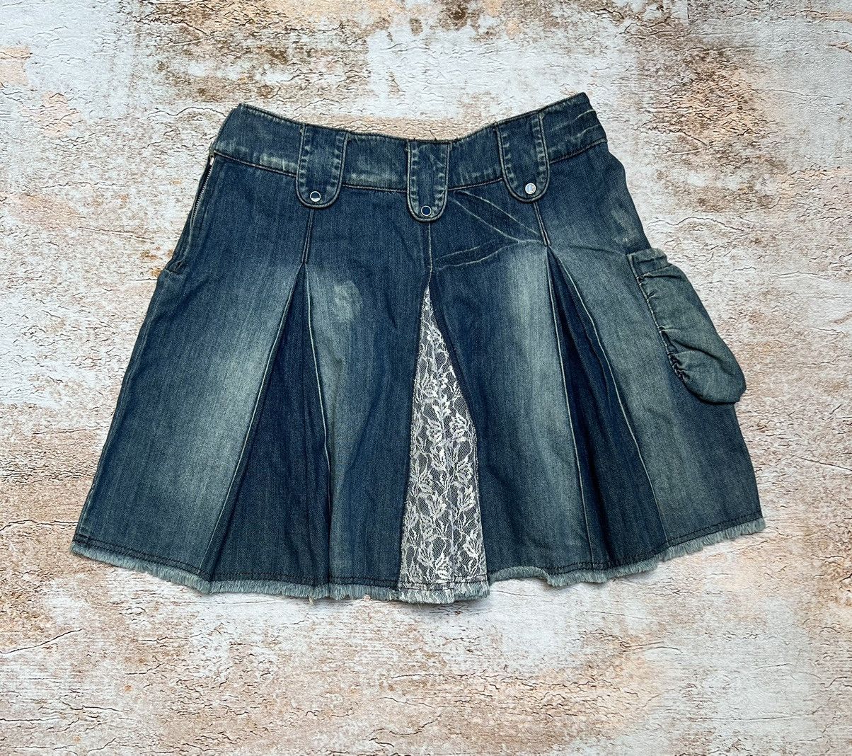 Japanese Brand × Vintage Vintage denim flare cargo skirt Size 29" - 5 Thumbnail