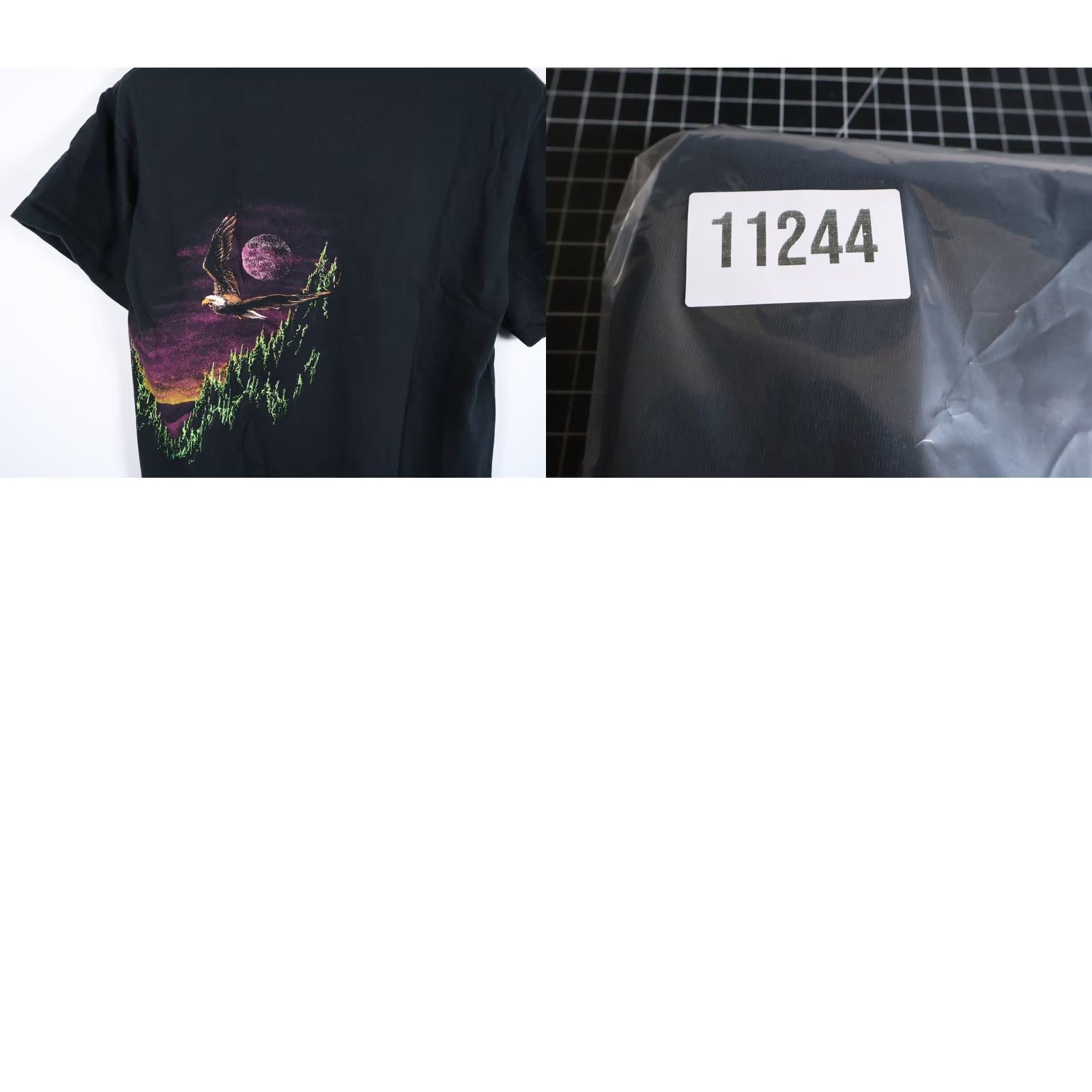 Elwood VINTAGE Hazelwood 90s Bald Eagle T-Shirt Men M Black Double-Sided Short Sleeve Crew Neck Cotton Graphic Print Size US M / EU 48-50 / 2 - 9 Thumbnail