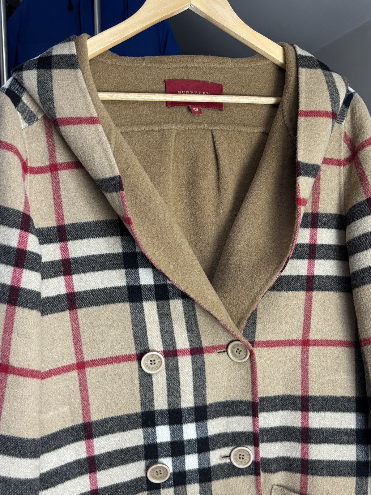 Burberry Burberry Cashmere Nova Check Hooded Coat Size S / US 4 / IT 40 - 6 Thumbnail