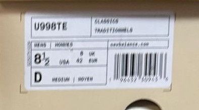 New Balance o1w1db10824 998 Core Rubber-Trimmed Full-Grain Sneakers Size US 8.5 / EU 41-42 - 8 Thumbnail