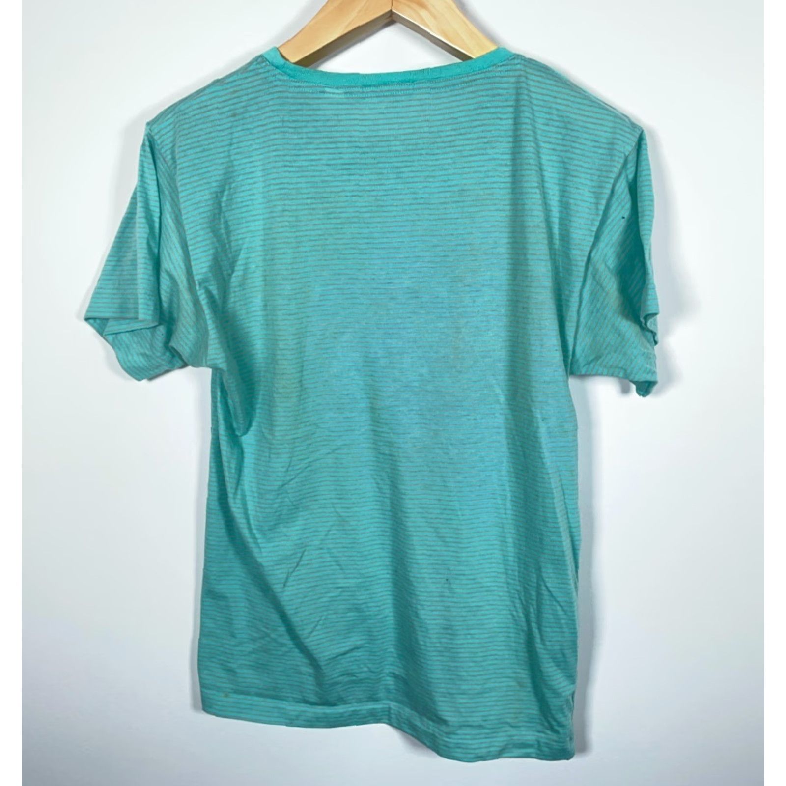 Saturdays NYC VTG Saturdays Striped T-Shirt Adult Large Green Single Stitch Thin Skater Surf Size US L / EU 52-54 / 3 - 2 Thumbnail