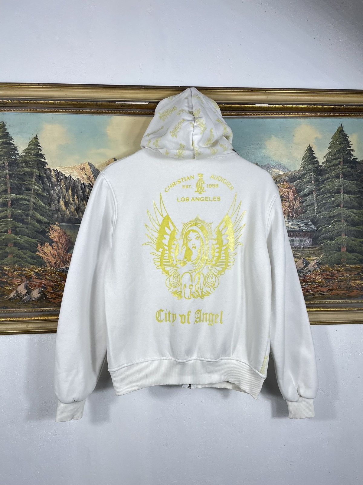 Christian Audigier × Ed Hardy × Vintage Ed Hardy Retro 00s Hoodie With Crystals Affliction Grunge Size L / US 10 / IT 46 - 2 Thumbnail