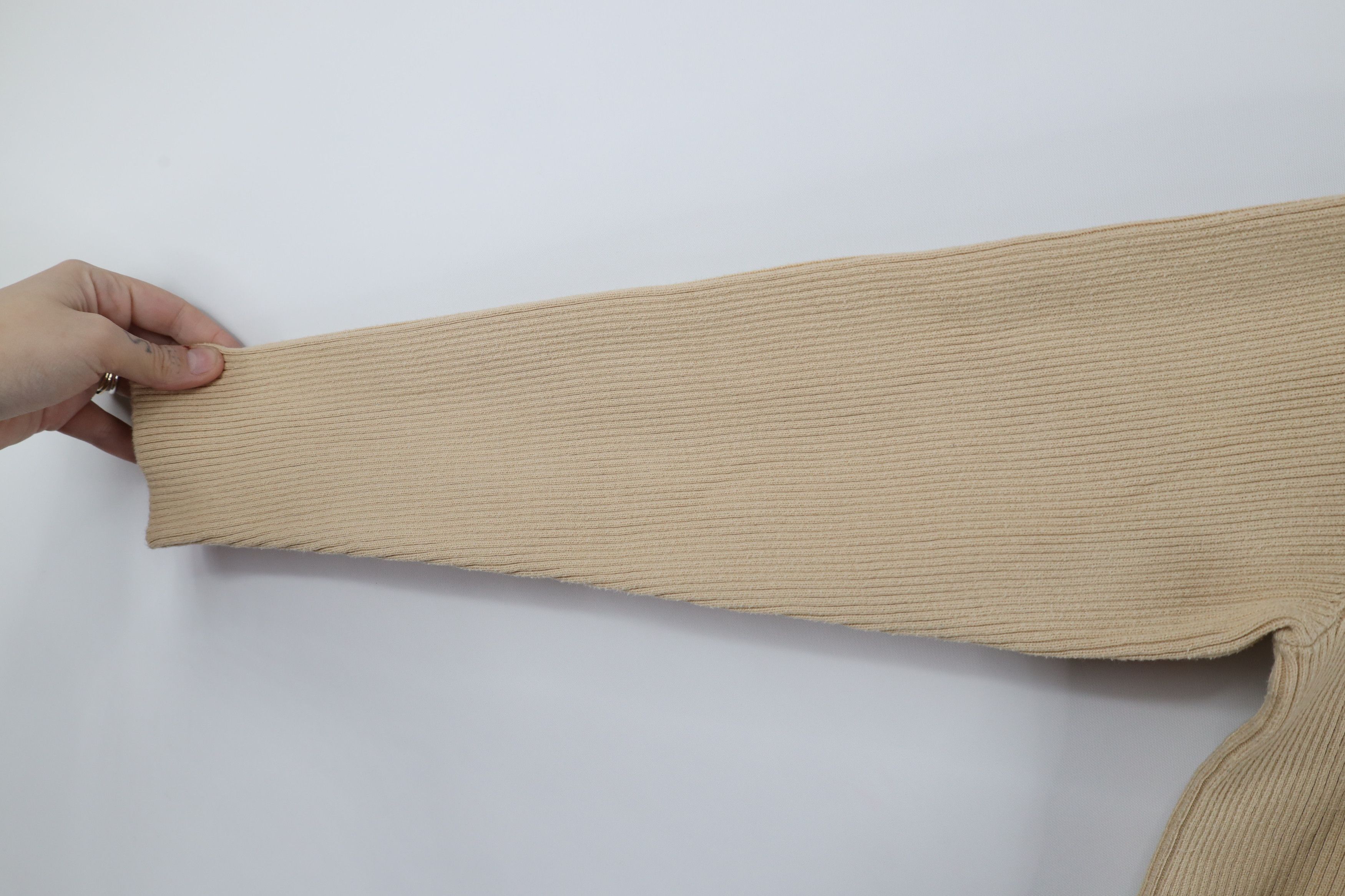 Ralph Lauren × Vintage Vintage 90s Ralph Lauren Ribbed Turtleneck Sweater Beige Size L / US 10 / IT 46 - 6 Thumbnail