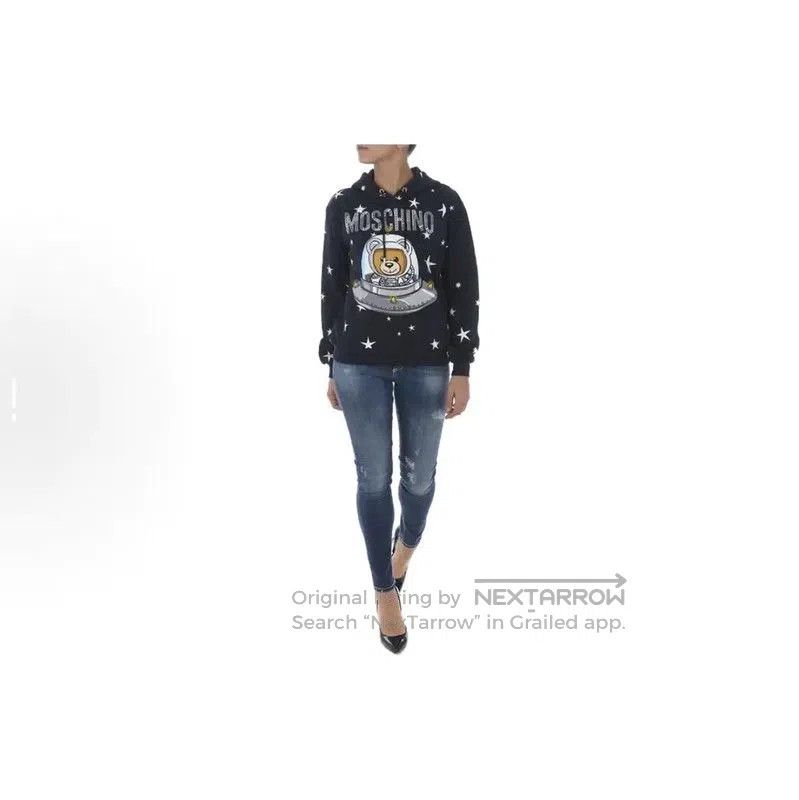 Moschino Moschino Dark Blue Cotton Women's Sweatshirt . Size S / US 4 / IT 40 - 2 Thumbnail