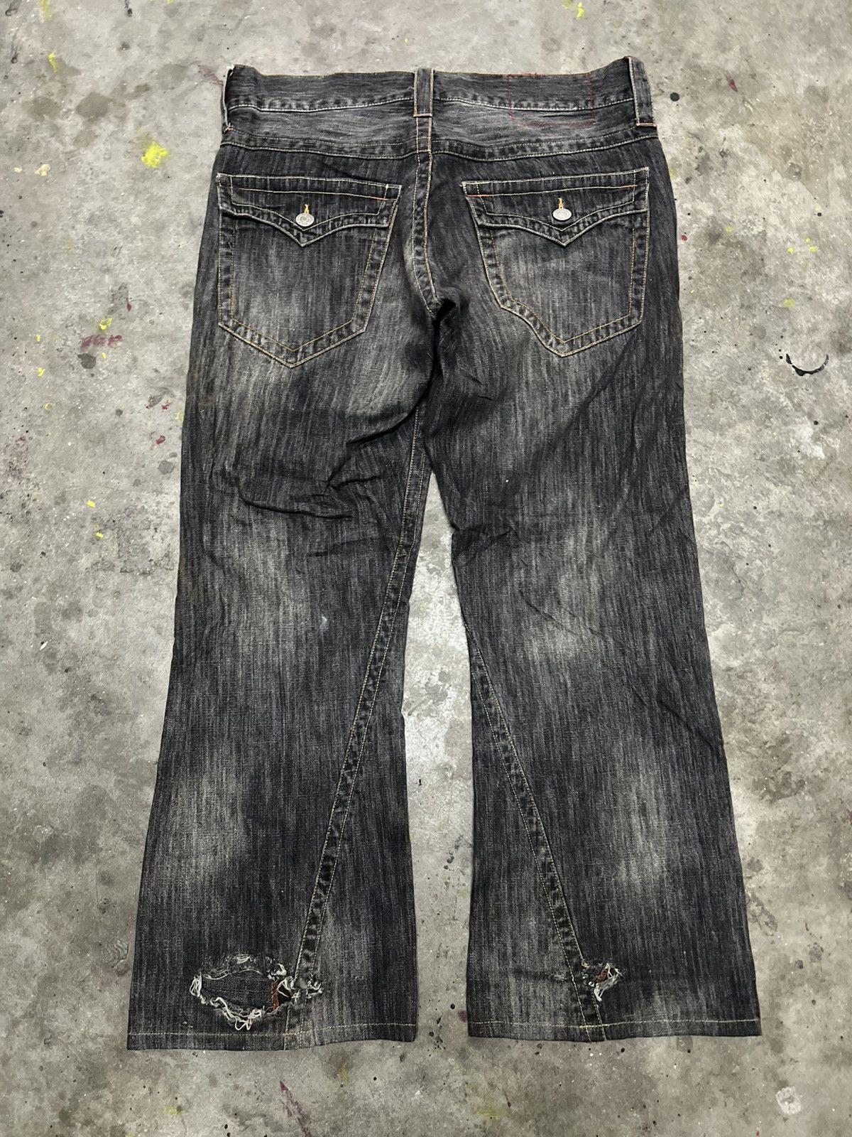 Designer × Japanese Brand FLARED🔥DOMINATE BRAND DISTRESSED DENIM PANT Size US 34 / EU 50 - 8 Thumbnail