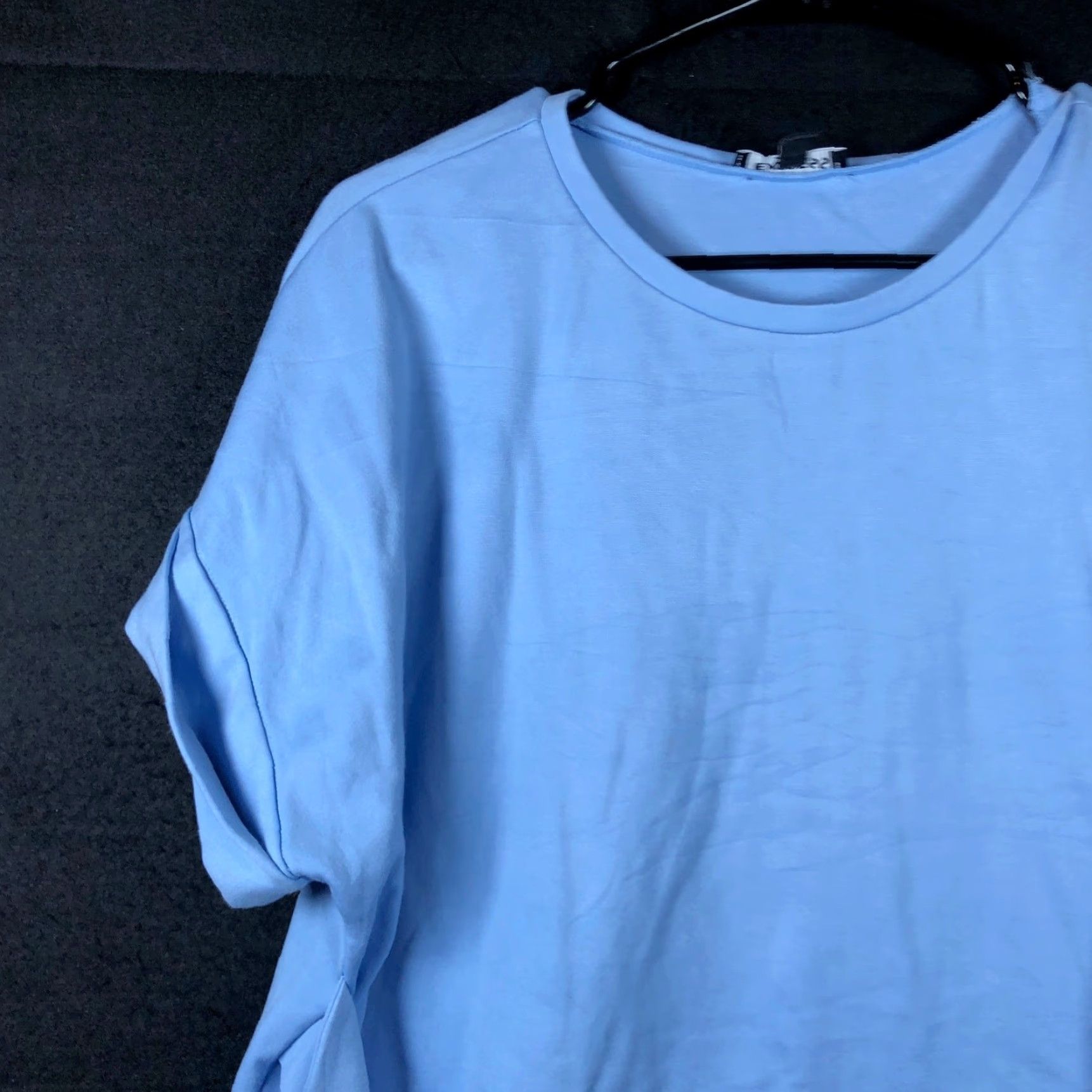 Express Express Blouse Blue Short Sleeve Cuffed Belted Stretch Small Women Shirt Casual Workwear Size S / US 4 / IT 40 - 4 Thumbnail