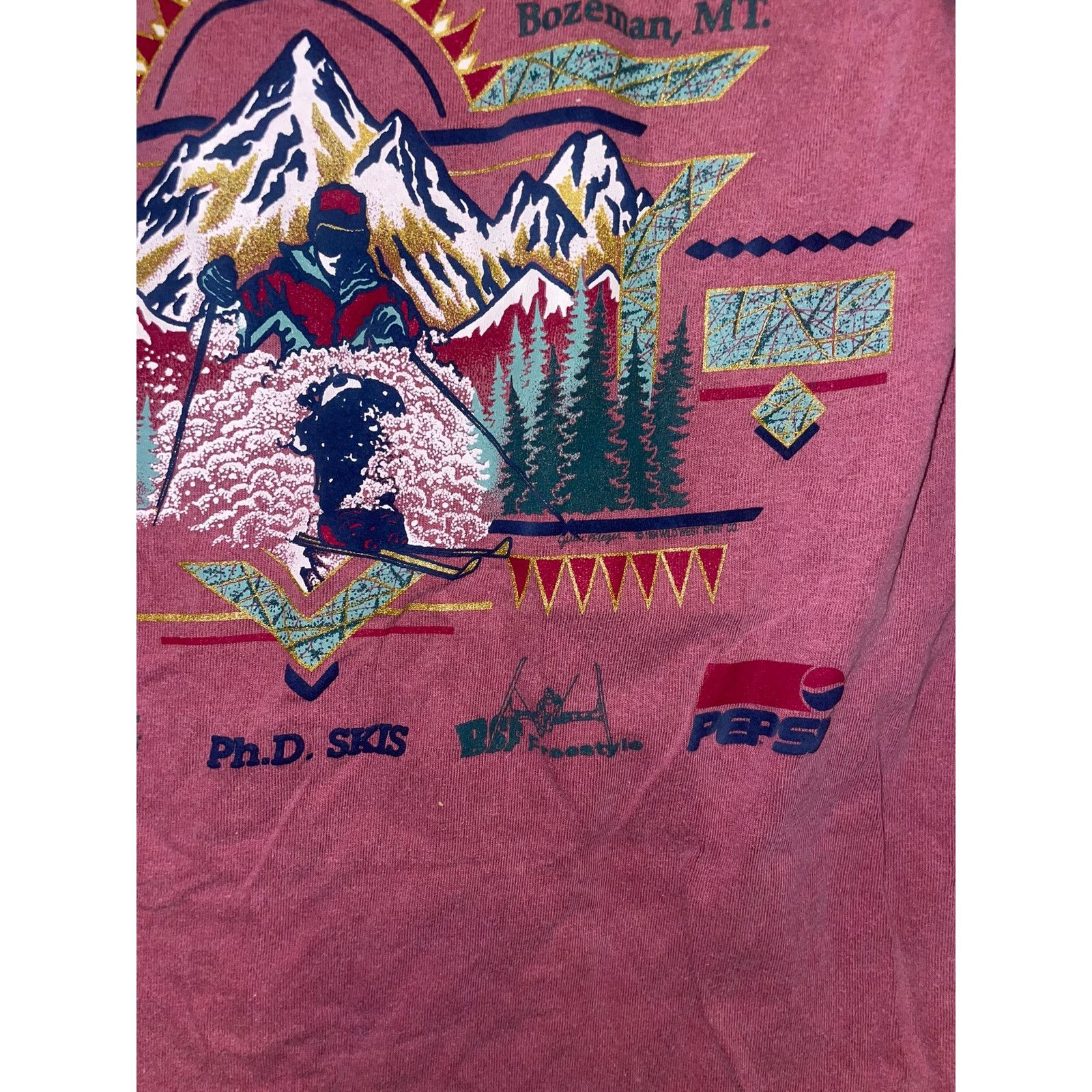 Vintage Vintage Skiing Shirt Bridger Bump Off Pepsi Tee Red Ski 90s Size US L / EU 52-54 / 3 - 9 Thumbnail