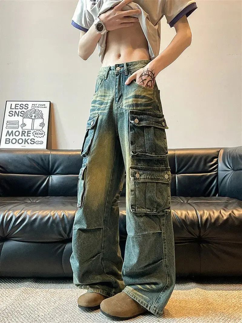 Japanese Brand Loose Hip Hop Wide Leg Pocket Jeans Size US 32 / EU 48 - 5 Thumbnail