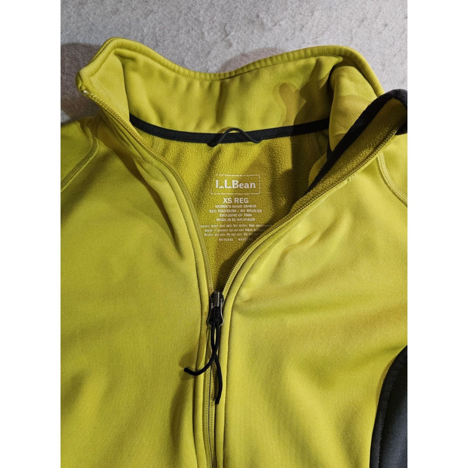 Vintage LL Bean Women’s Full Zip Athletic Jacket Spandex Blend Yellow/Gray XS Regular Short Softshell 90s Outdoor Basic Jacket Women's Size XS / US 0-2 / IT 36-38 - 3 Thumbnail