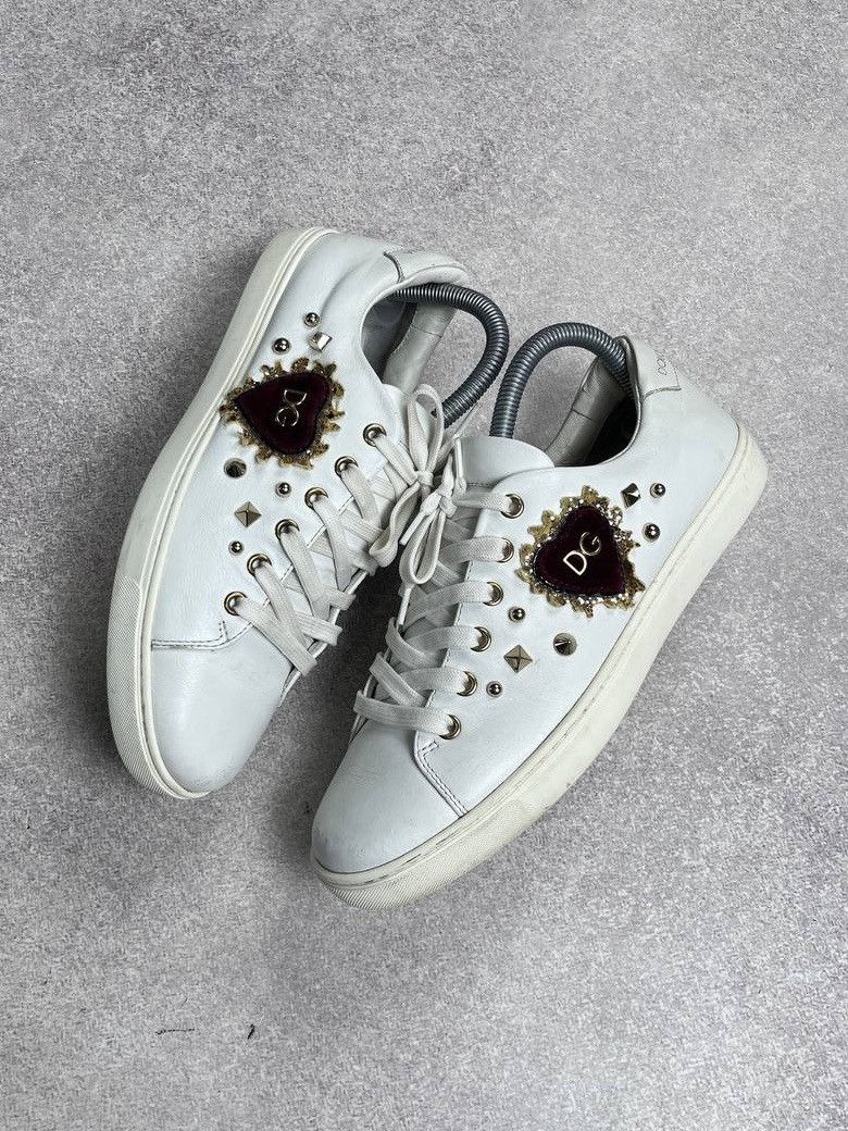 Dolce Gabbana Vintage Dolce&gabbana Low Leather Heart Shoes Y2K 39 in White, Men's (Size 6.5)