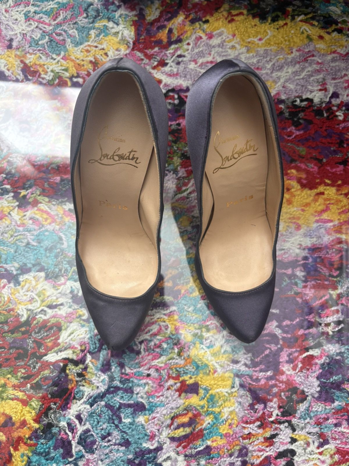 Christian Louboutin Christian Louboutin Gray Satin Pump Heels Size US 6.5 / IT 36.5 - 8 Thumbnail