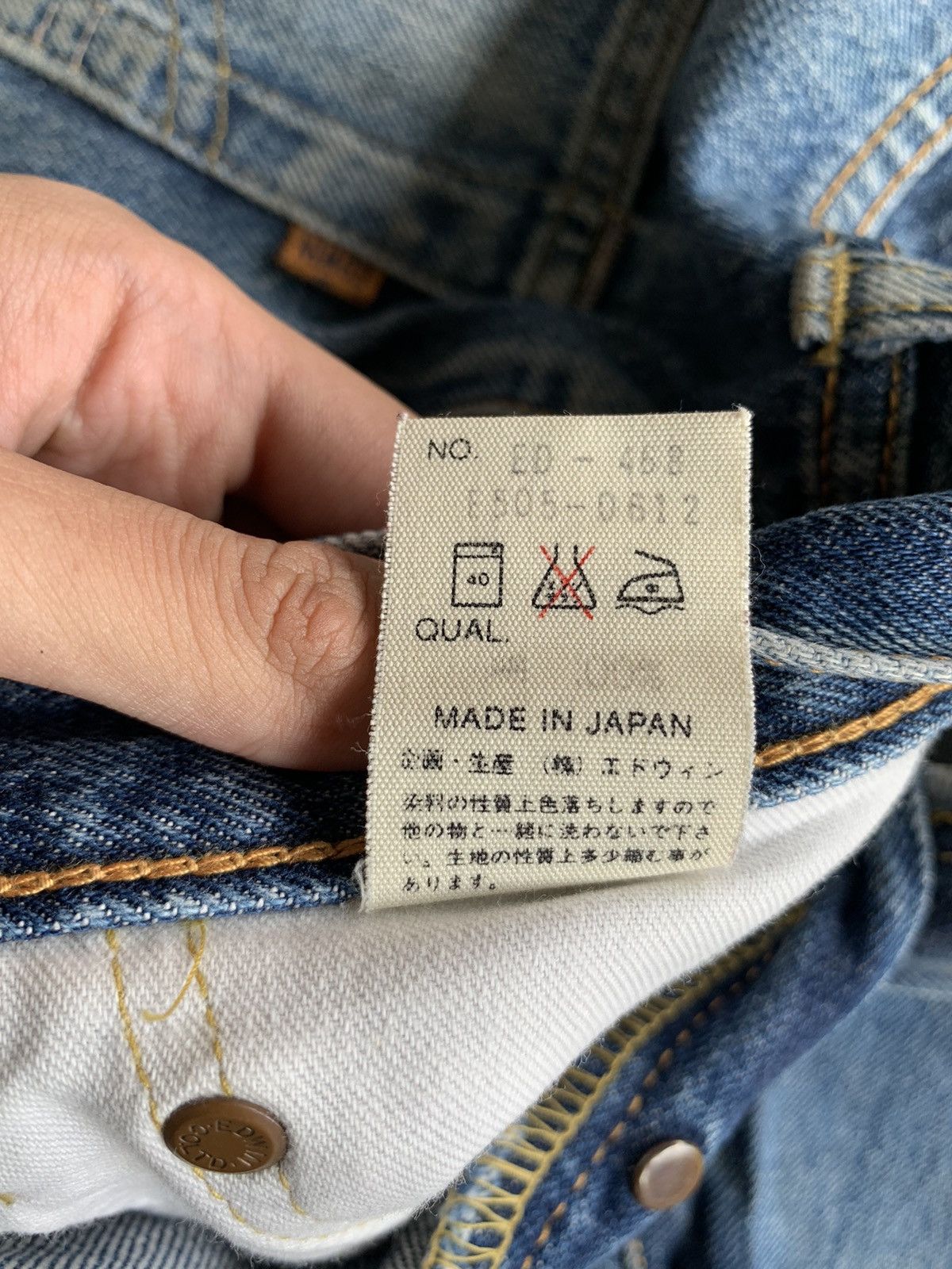 If Six Was Nine VINTAGE EDWIN 505 SELVEDGE BAGGY MUDWASH DISTRESSED DENIM Size US 29 - 14 Thumbnail